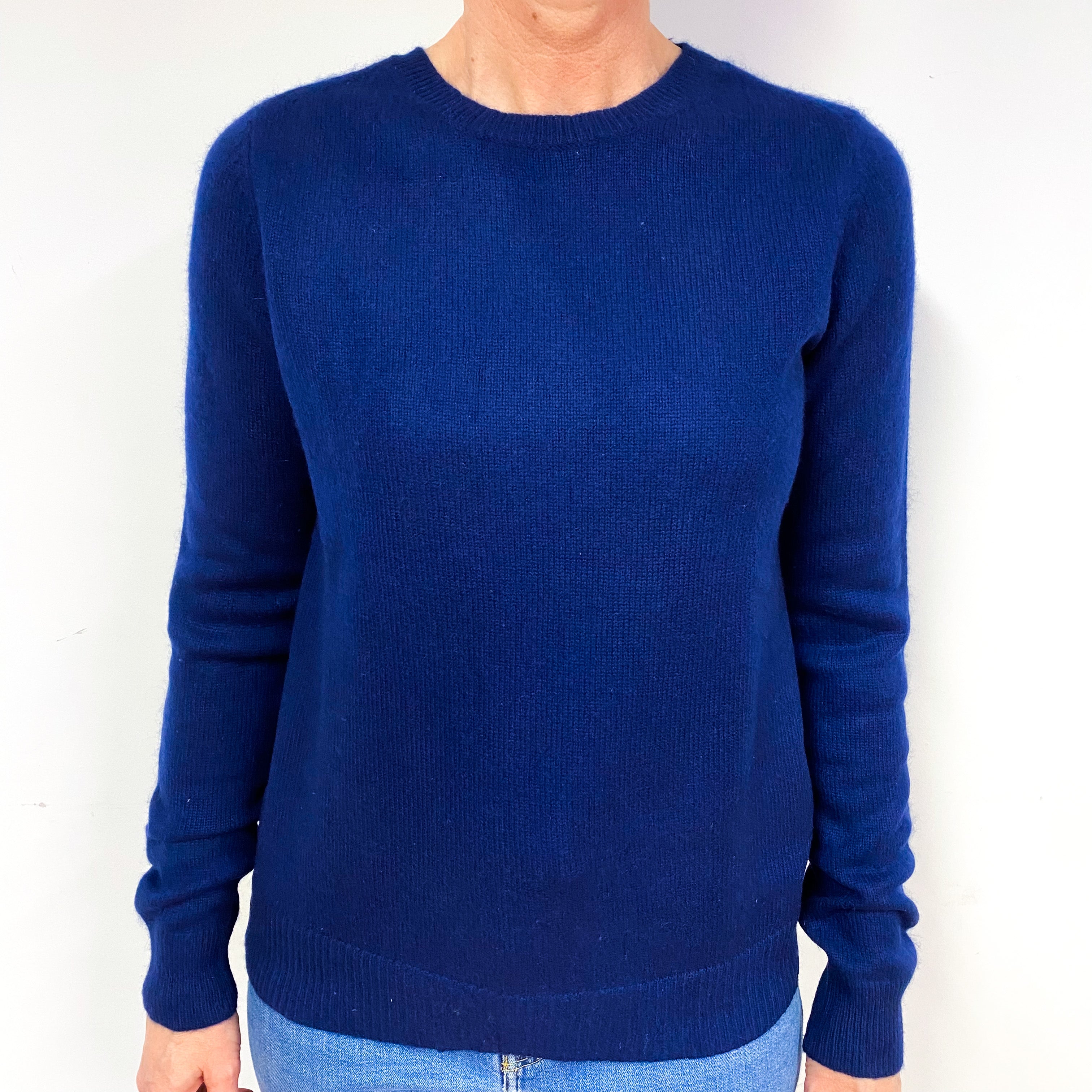 Navy Blue Cashmere Crew Neck Jumper Medium
