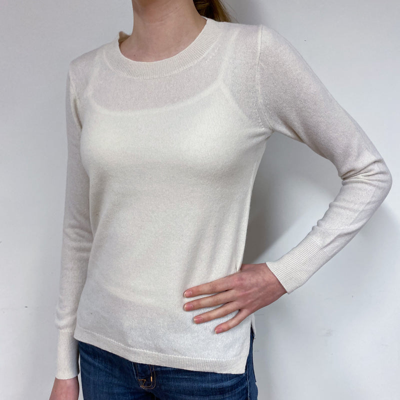 Winter White Cashmere Crew Neck Jumper Extra Small