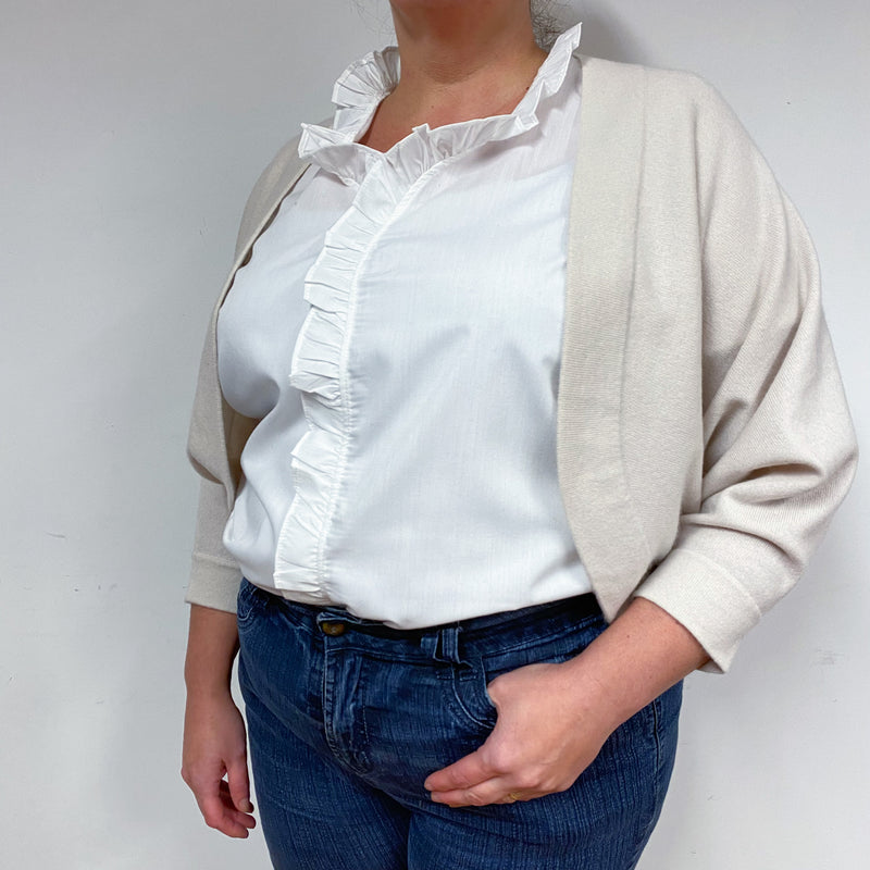 Ivory Cream Cashmere Bolero Cardigan Extra Extra Large