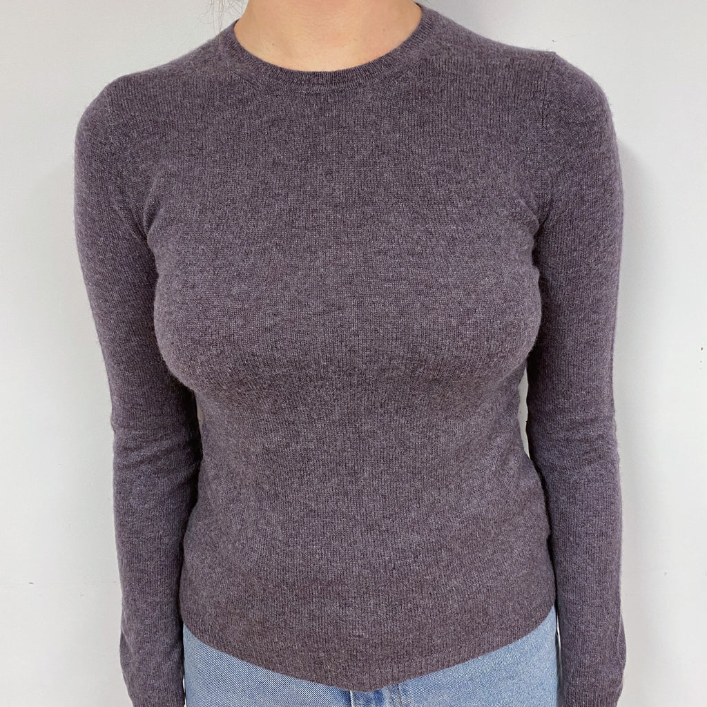 Slate Purple Cashmere Crew Neck Jumper Small