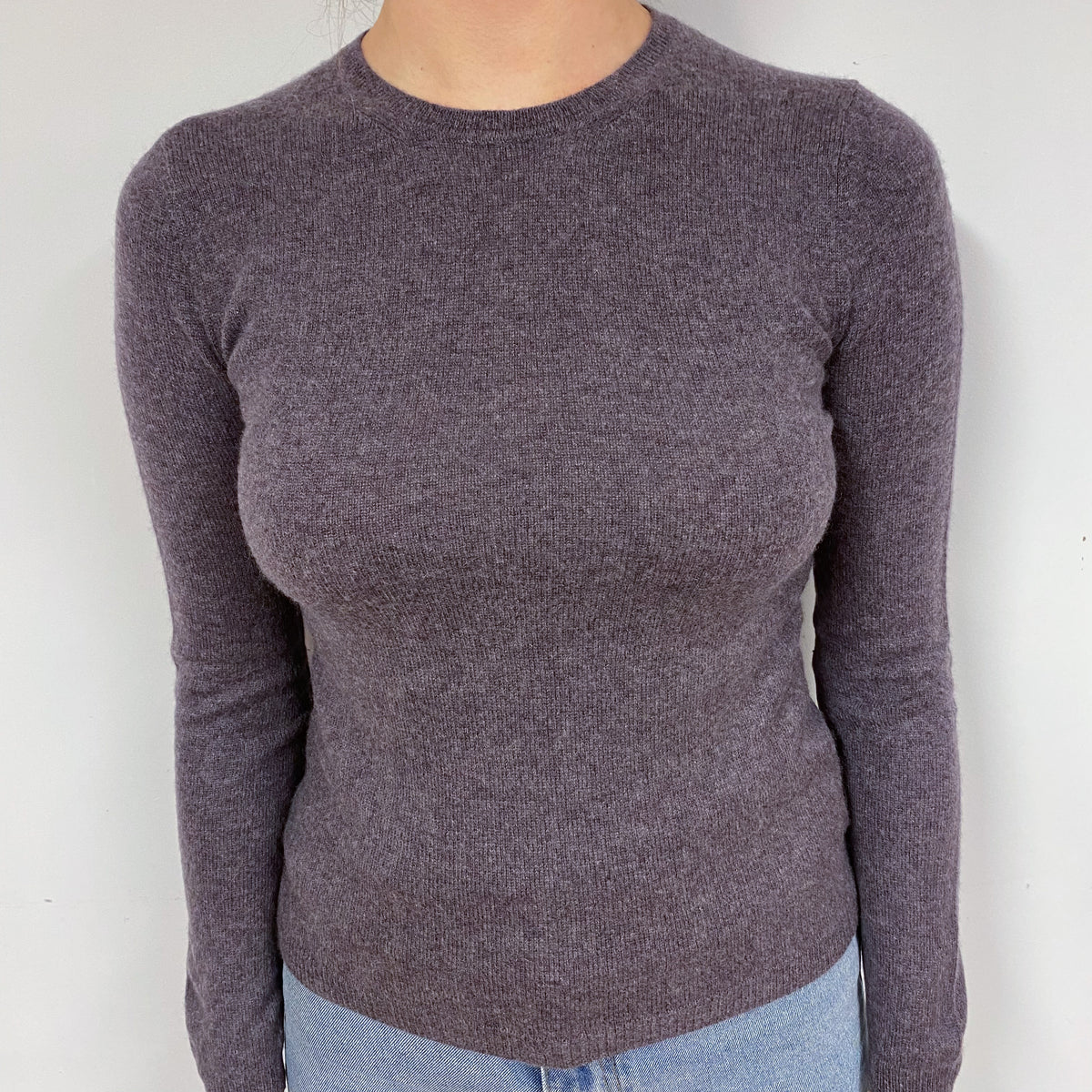 Slate Purple Cashmere Crew Neck Jumper Small