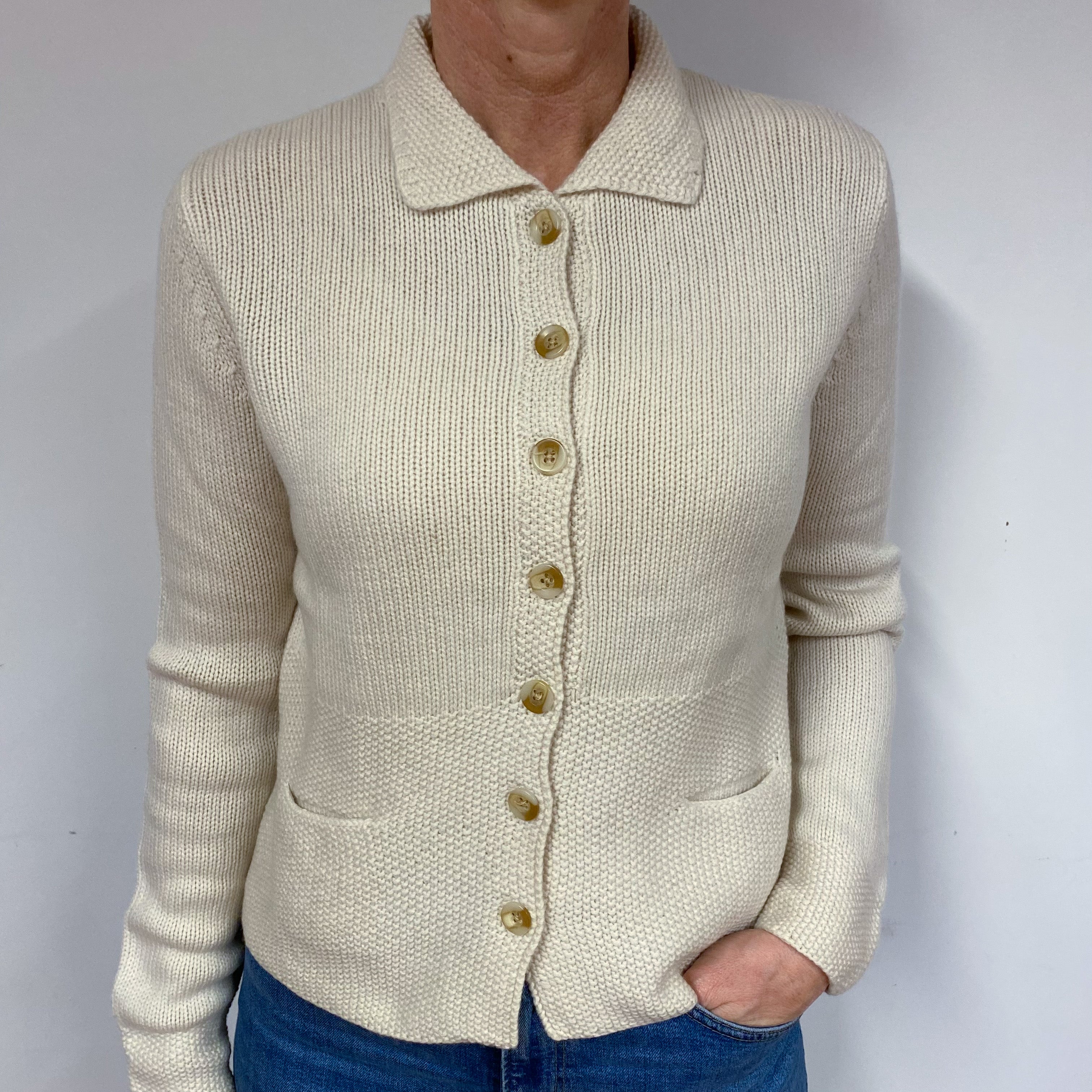 Vanilla Cream Cashmere Cardigan Medium