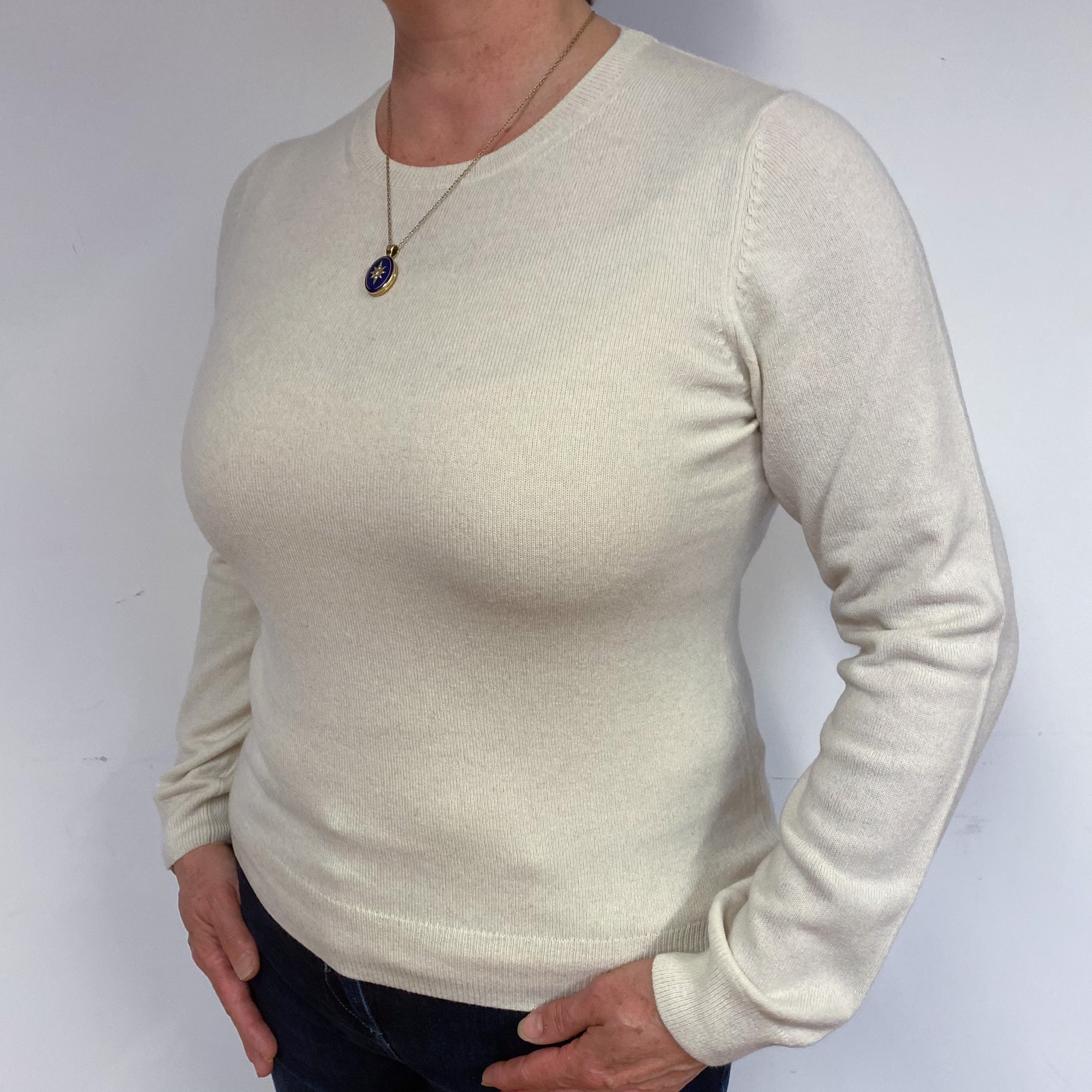 Cream Cashmere Crew Neck Jumper Large