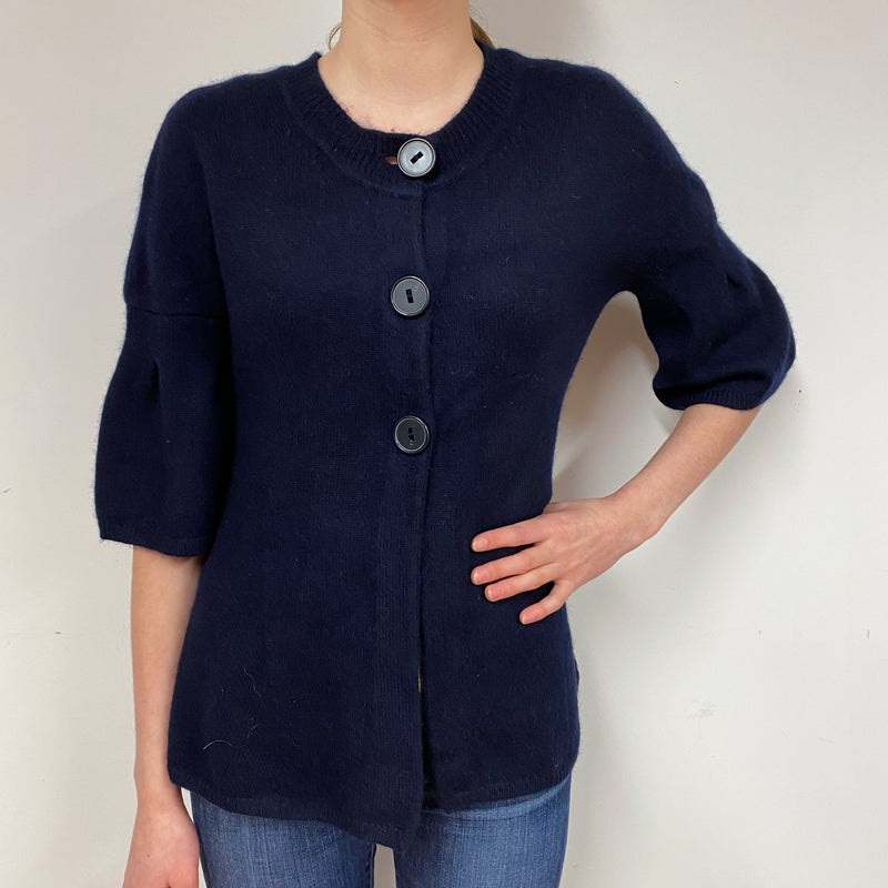 Vince Navy Blue Cashmere Cardigan Extra Small