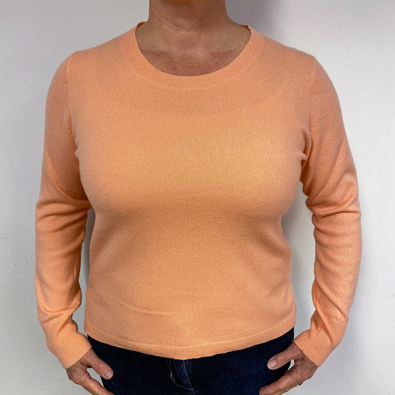 Peachy Pink Cashmere Crew Neck Jumper Large