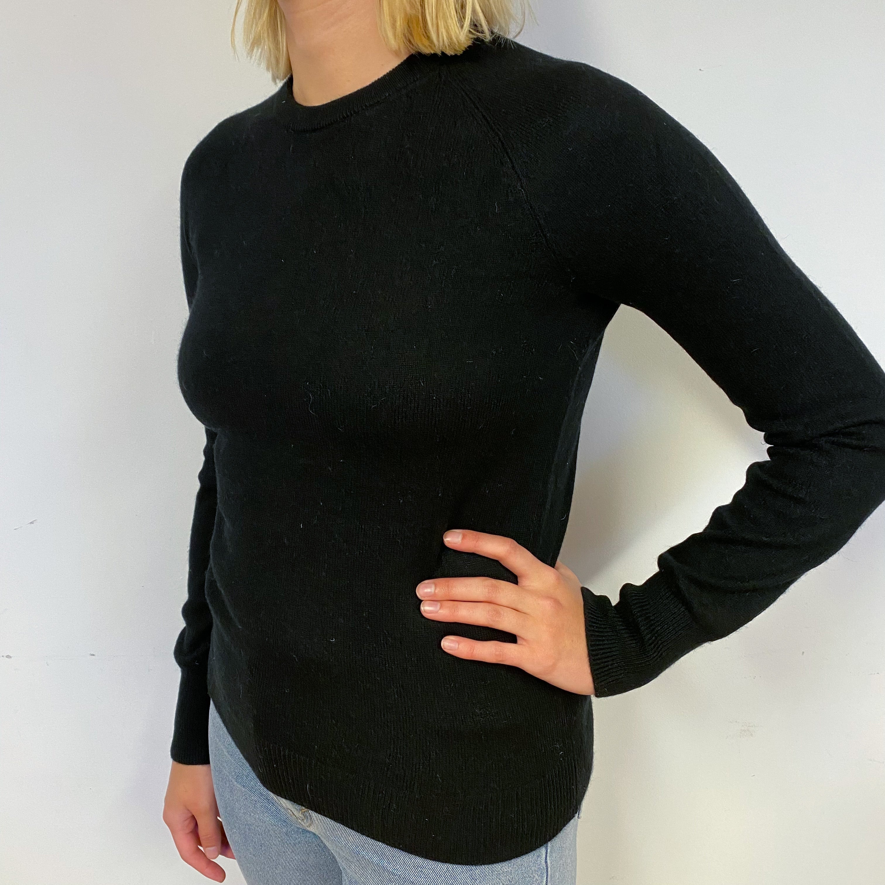 Black Cashmere Crew Neck Jumper Small