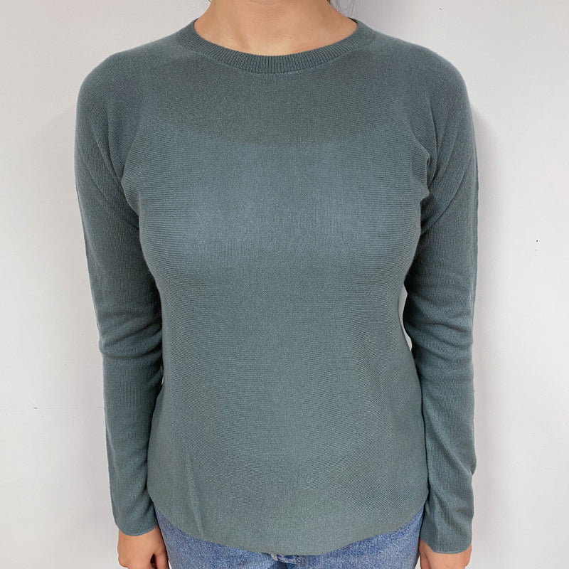 Vince Sage Grey Cashmere Crew Neck Jumper Small