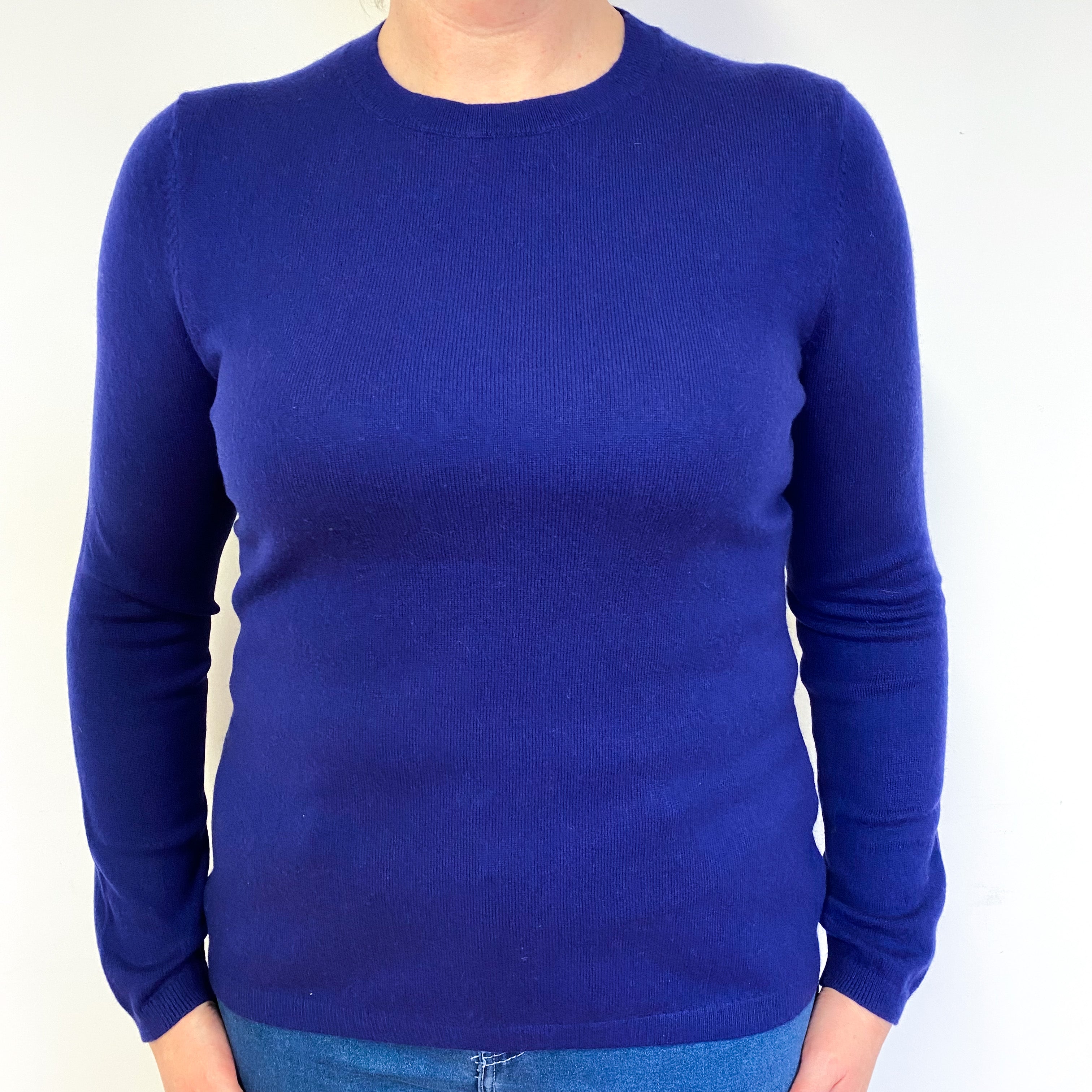 Indigo Blue Cashmere Crew Neck Jumper Large