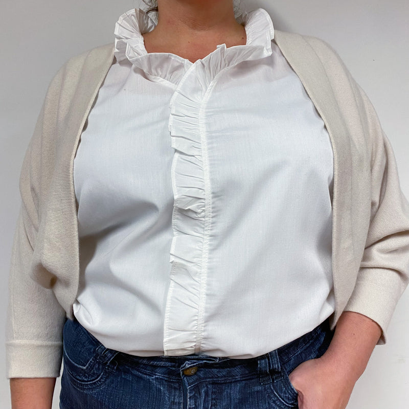 Ivory Cream Cashmere Bolero Cardigan Extra Extra Large