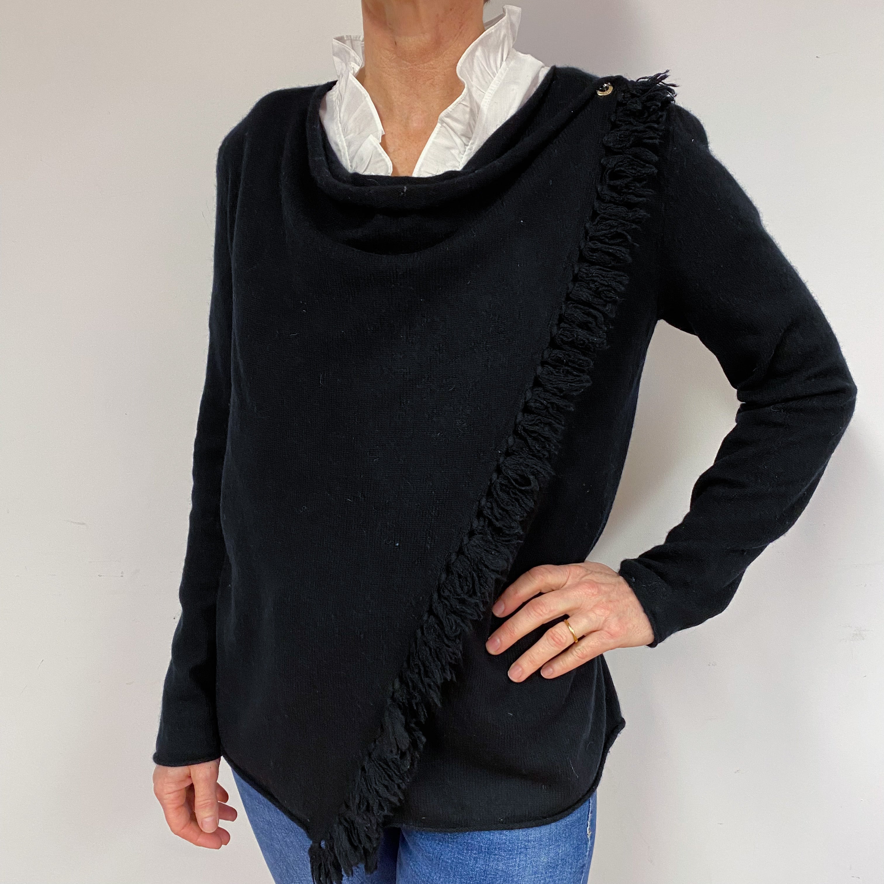 Black Cashmere Cardigan Medium