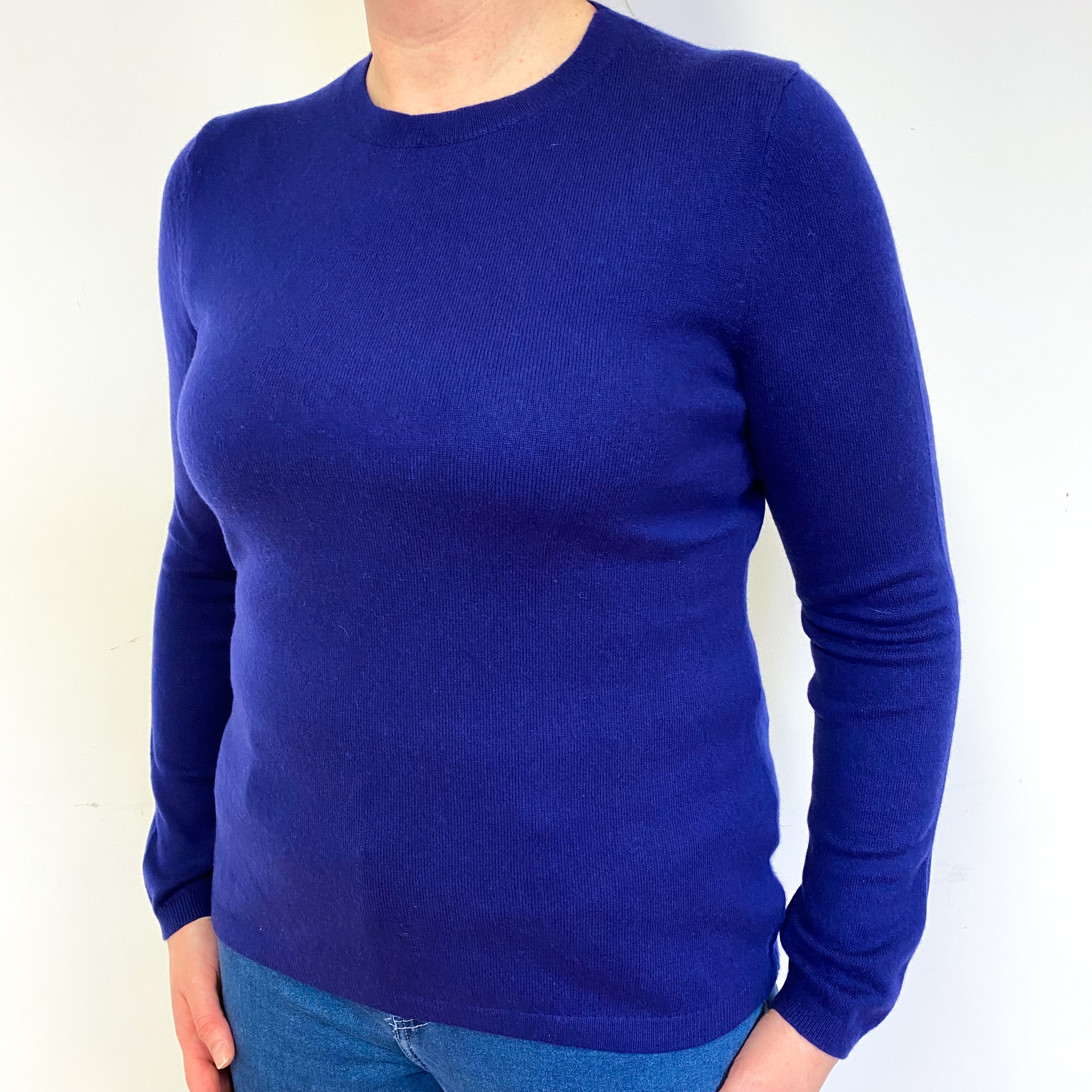 Indigo Blue Cashmere Crew Neck Jumper Large