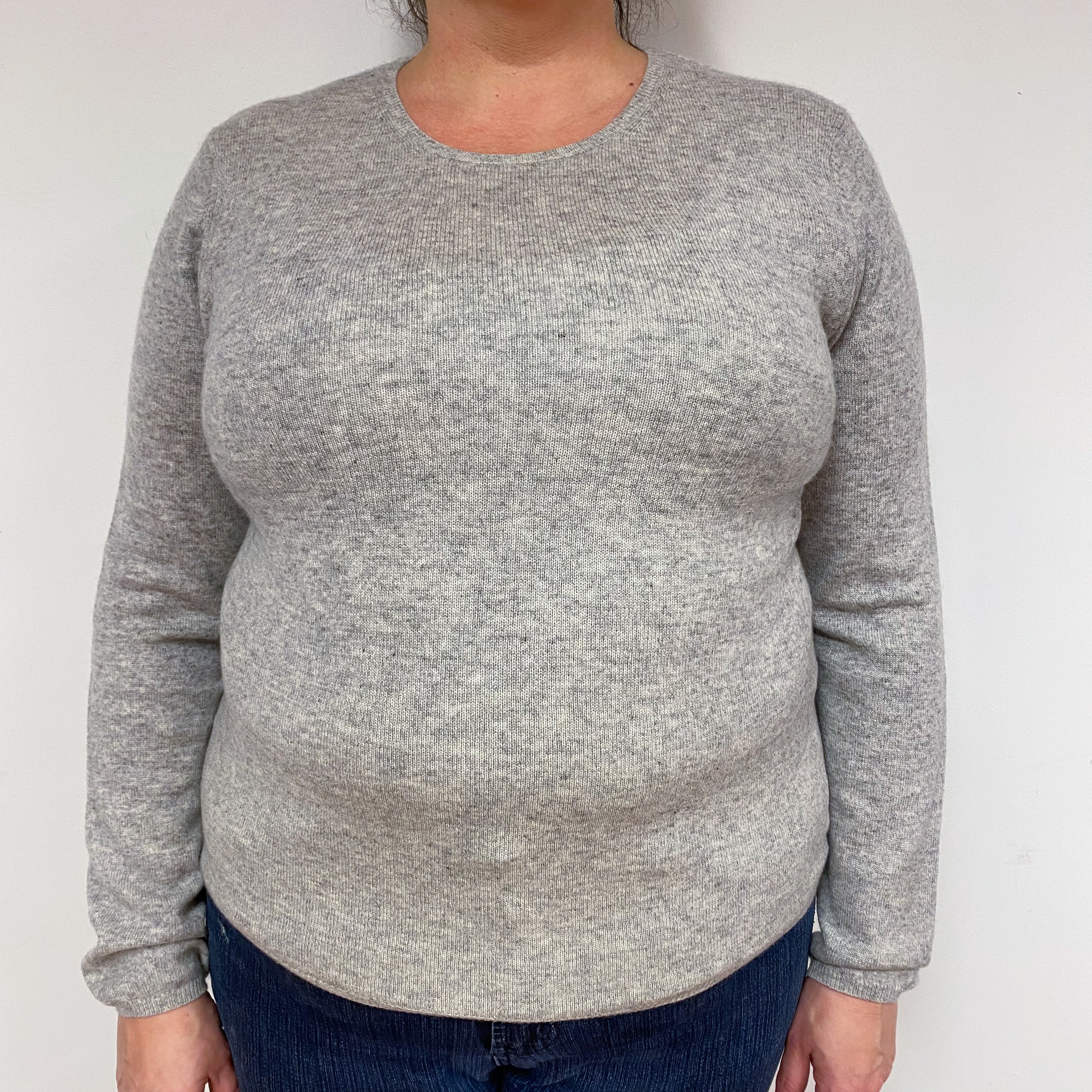 Smoke Grey Cashmere Crew Neck Jumper Extra Large