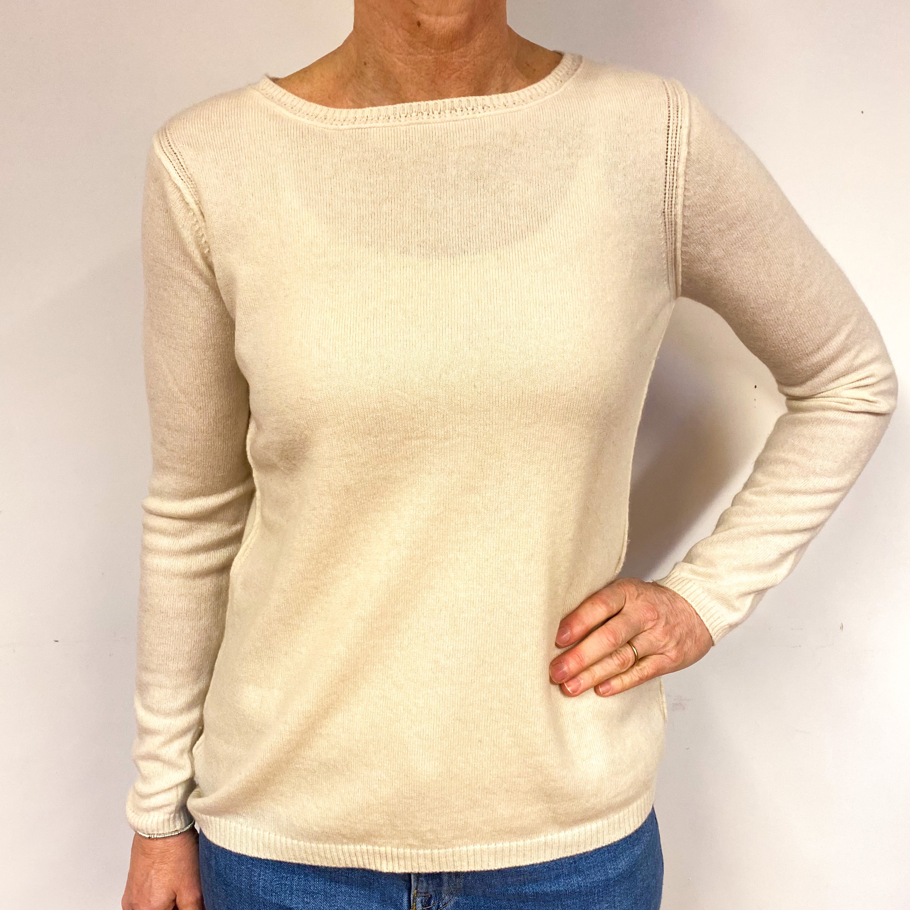 Cream Cashmere Crew Neck Jumper Medium