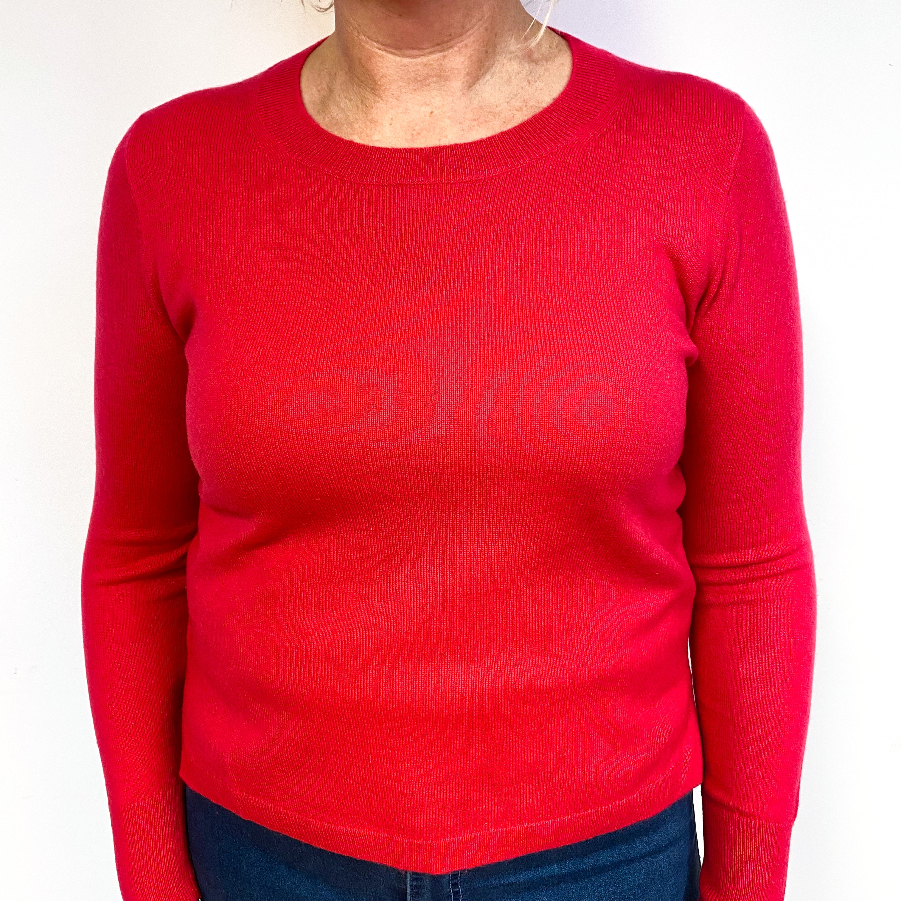 Cranberry Pink Cashmere Crew Neck Jumper Large