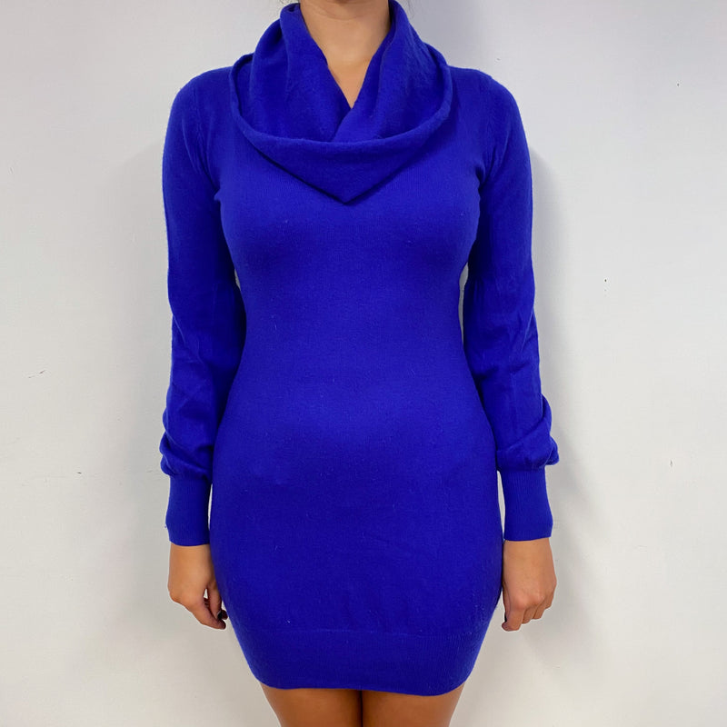 Indigo Purple Cashmere Cowl Neck Dress Small