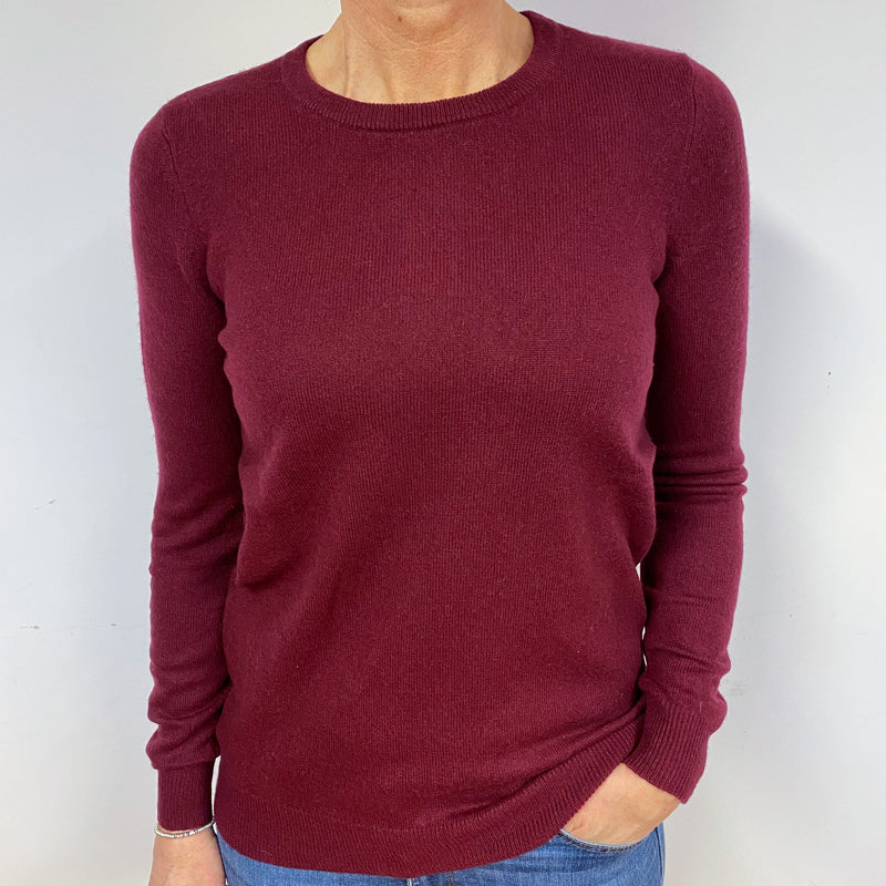 Mulberry Purple Cashmere Crew Neck Jumper Medium
