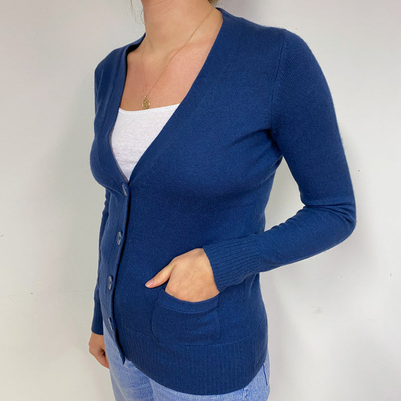 Midnight Blue Cashmere V-Neck Cardigan Small