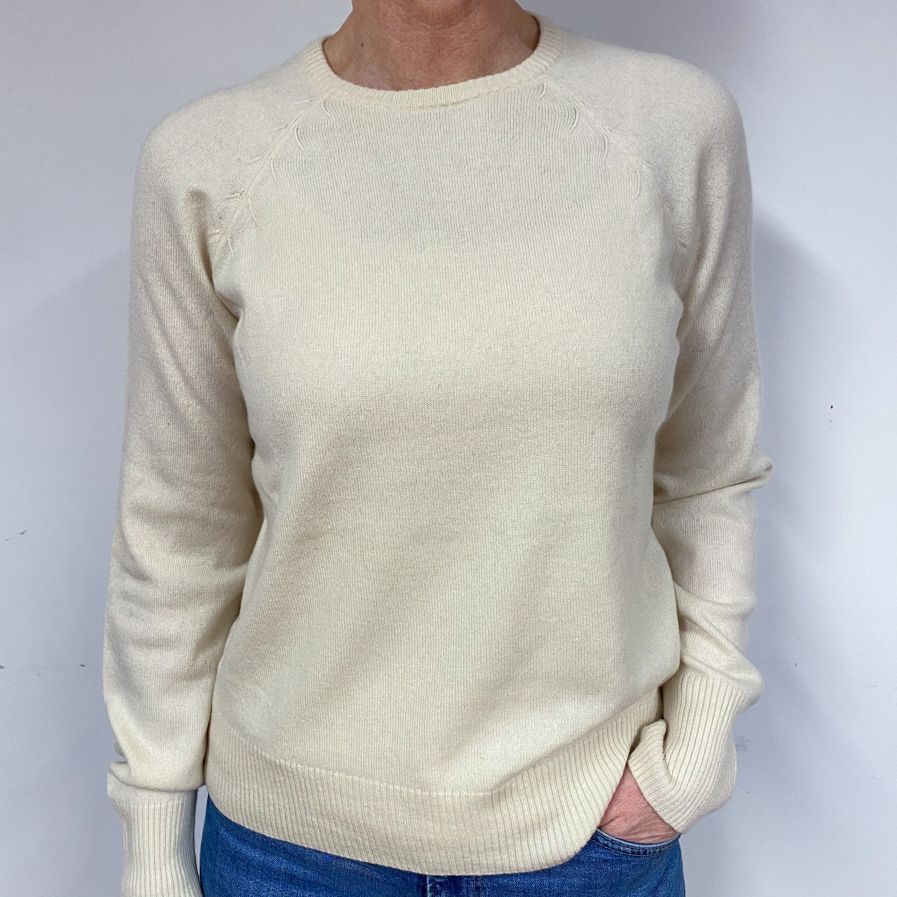 Cream Cashmere Crew Neck Jumper Medium