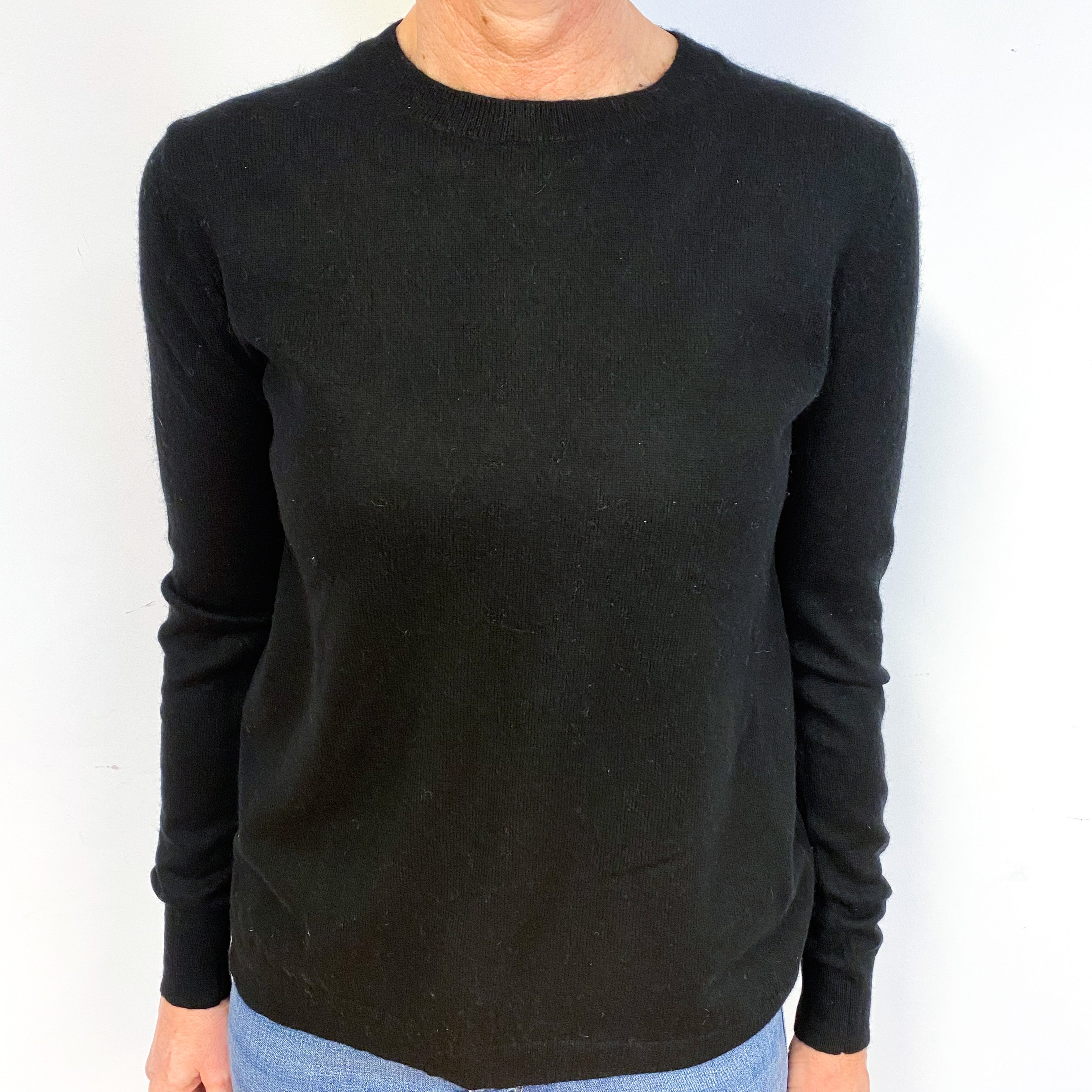 Black Cashmere Crew Neck Jumper Medium