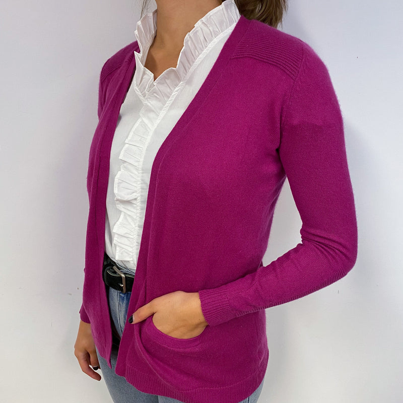 Magenta Pink Cashmere Cardigan Small