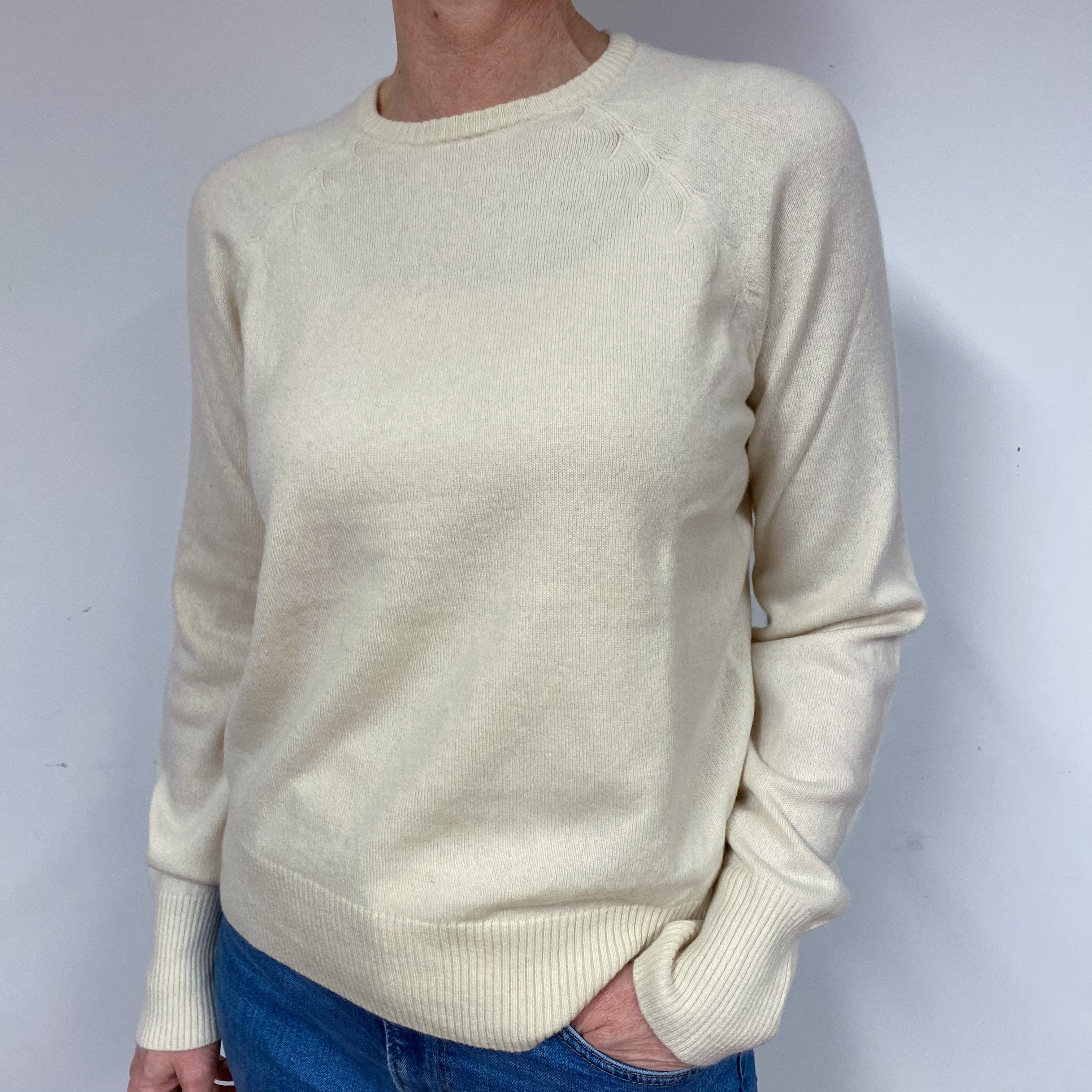 Cream Cashmere Crew Neck Jumper Medium