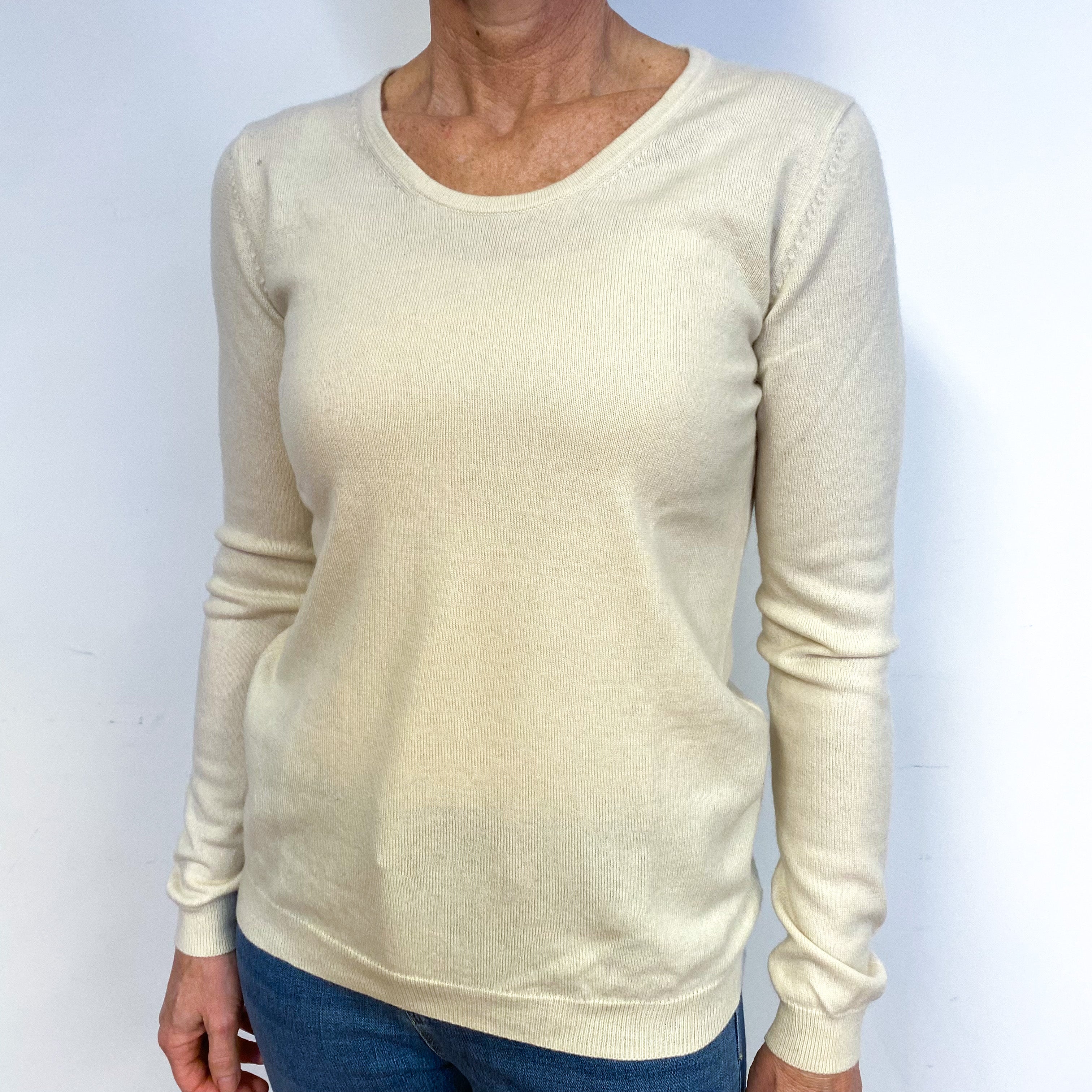 Cream Cashmere Crew Neck Jumper Medium