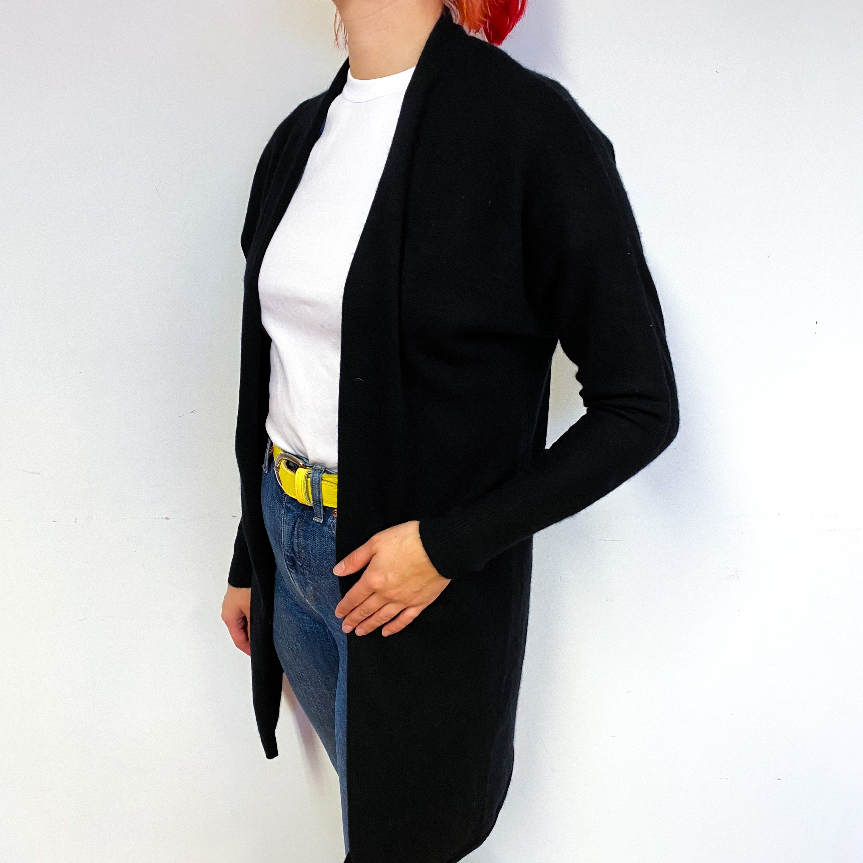 Black Cashmere Edge to Edge Cardigan Small