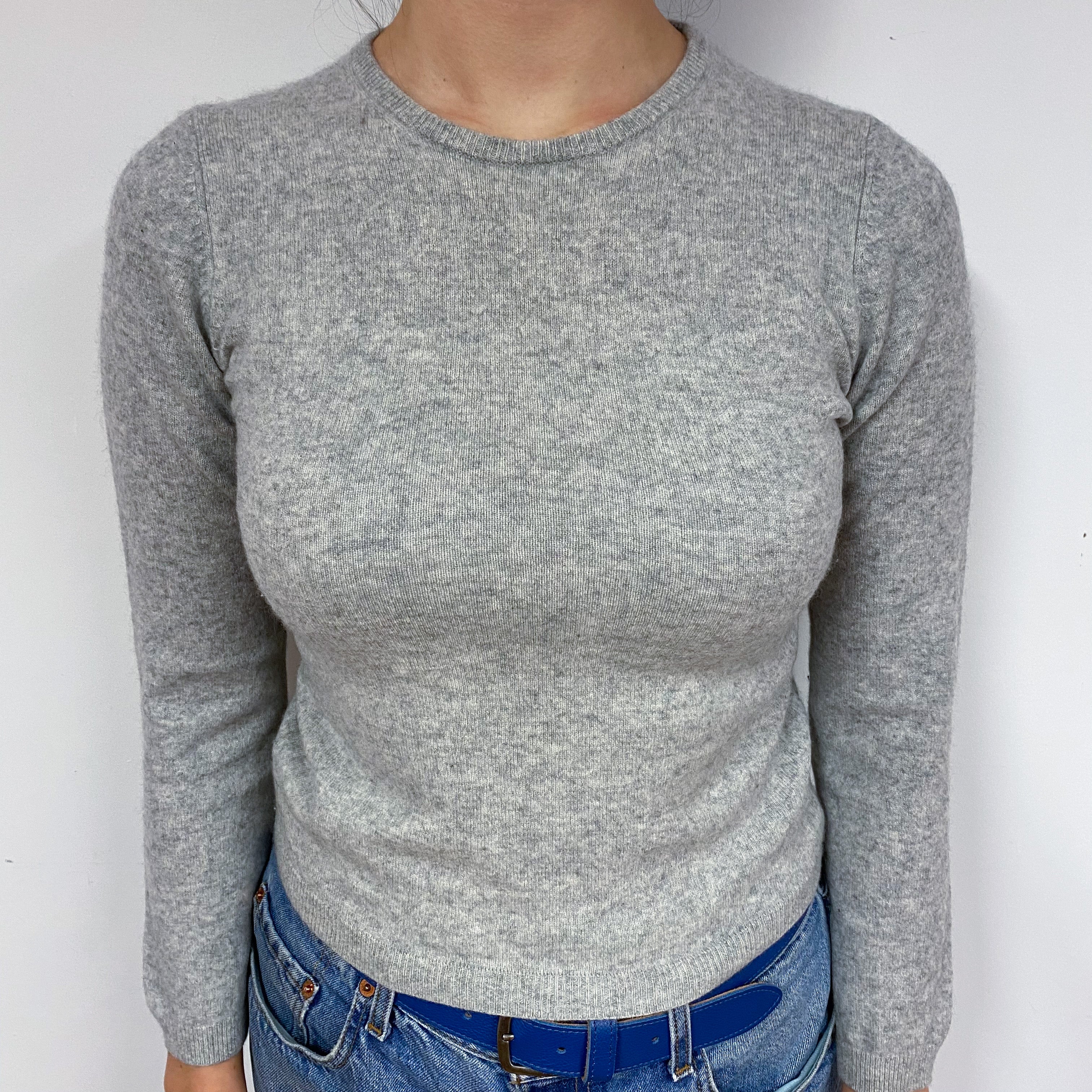 Smoke Grey Cashmere Crew Neck Jumper Small