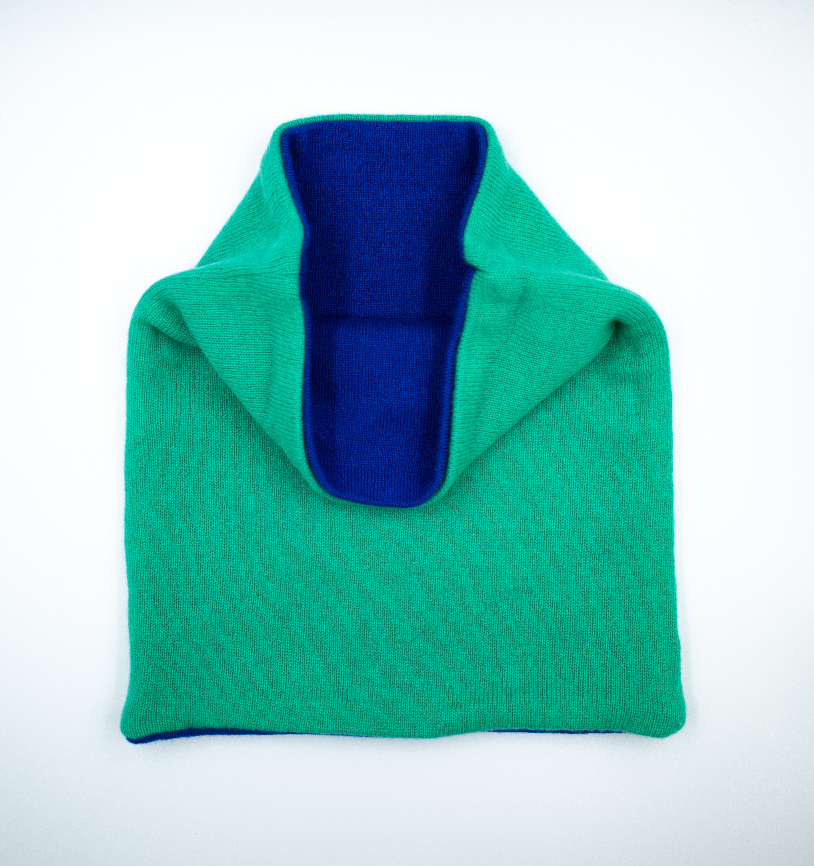 Pine Green and Cobalt Blue Luxury Double Layered Snood