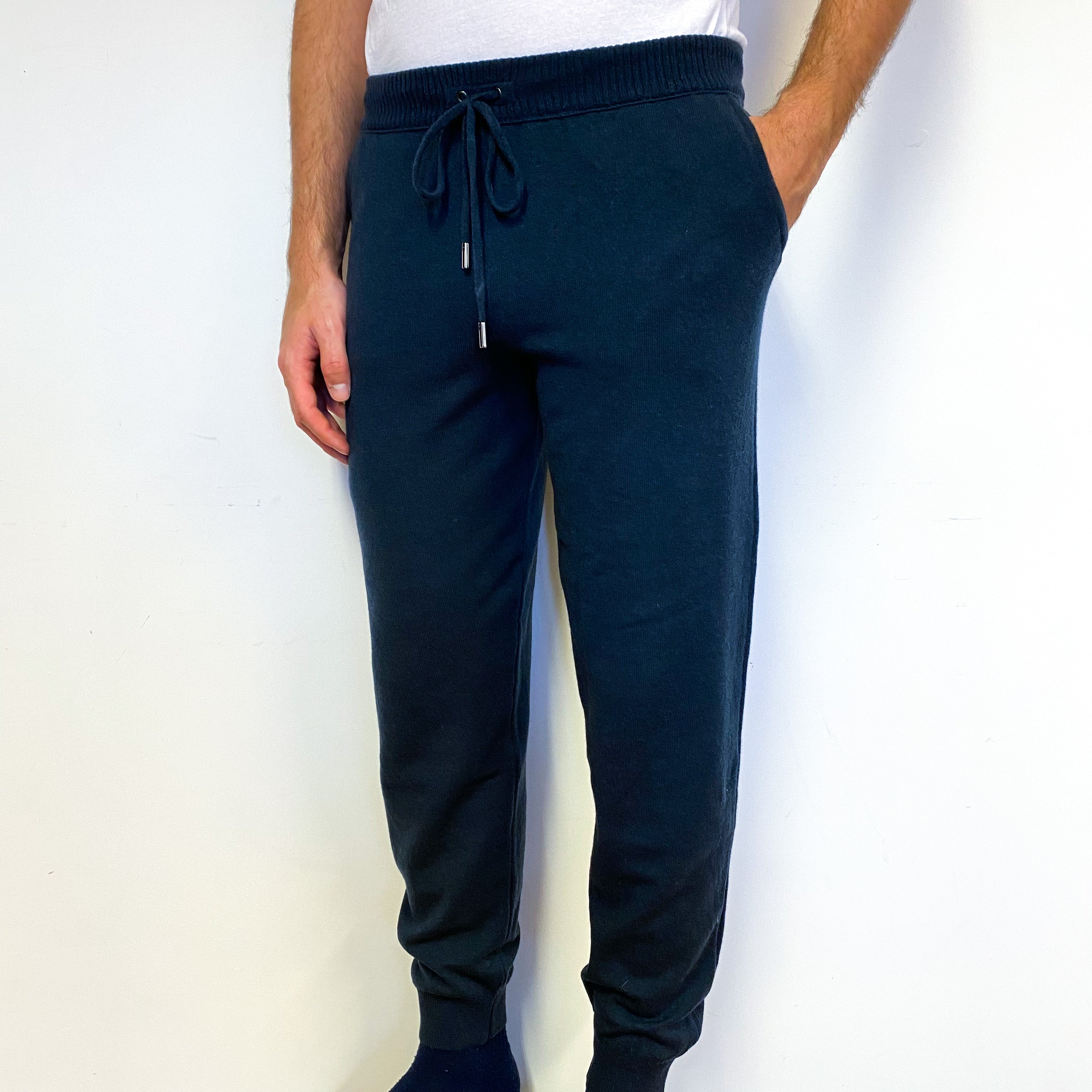 Men’s Luxury Brand New Scottish Slate Blue Lounge Pants Small