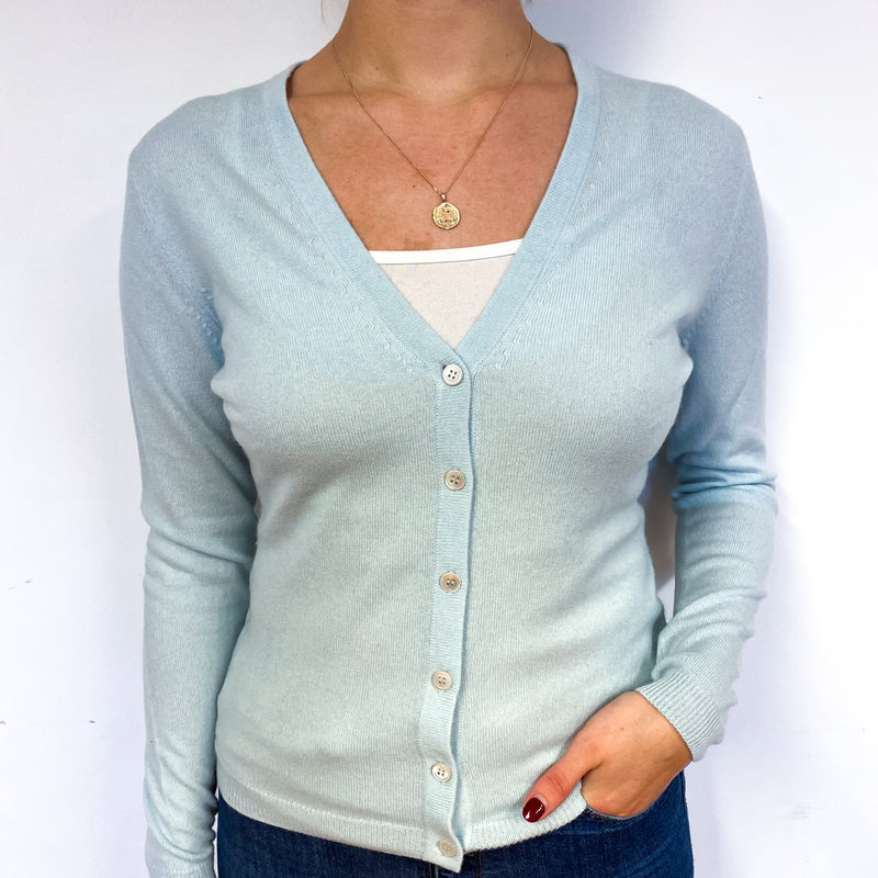 Pale Mint Green V Neck Cardigan Small