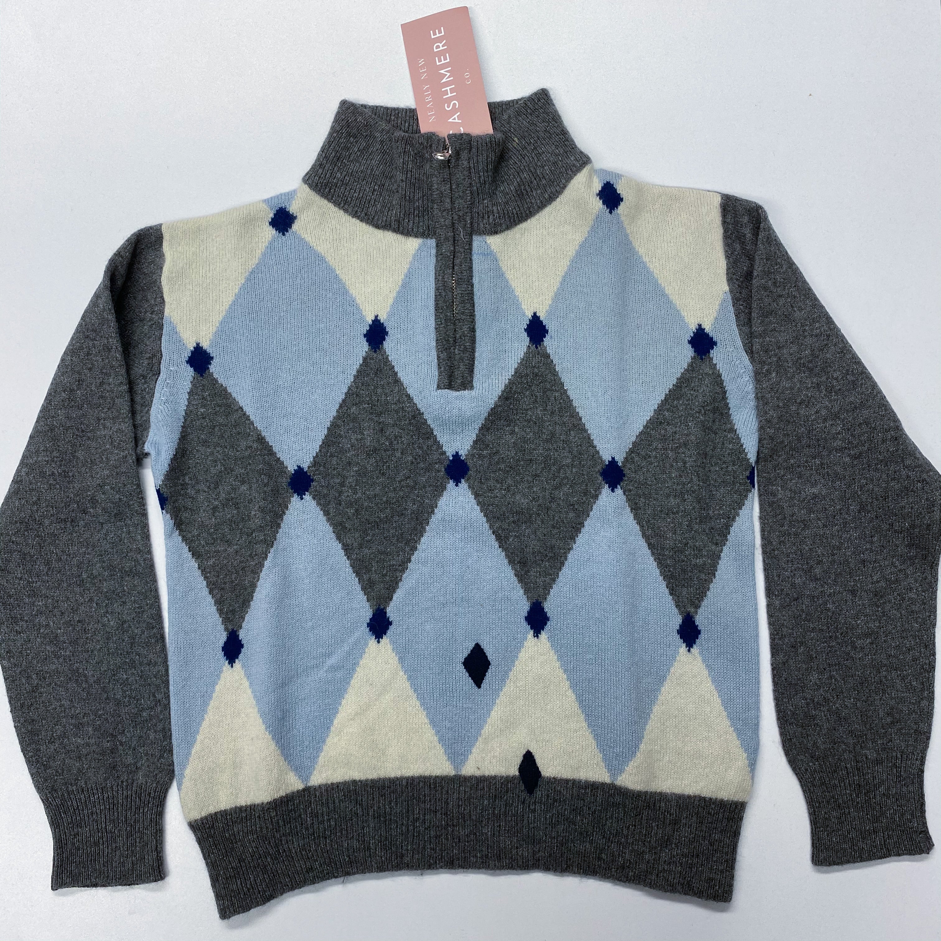 Children’s Diamond Print Quarter Zip Jumper