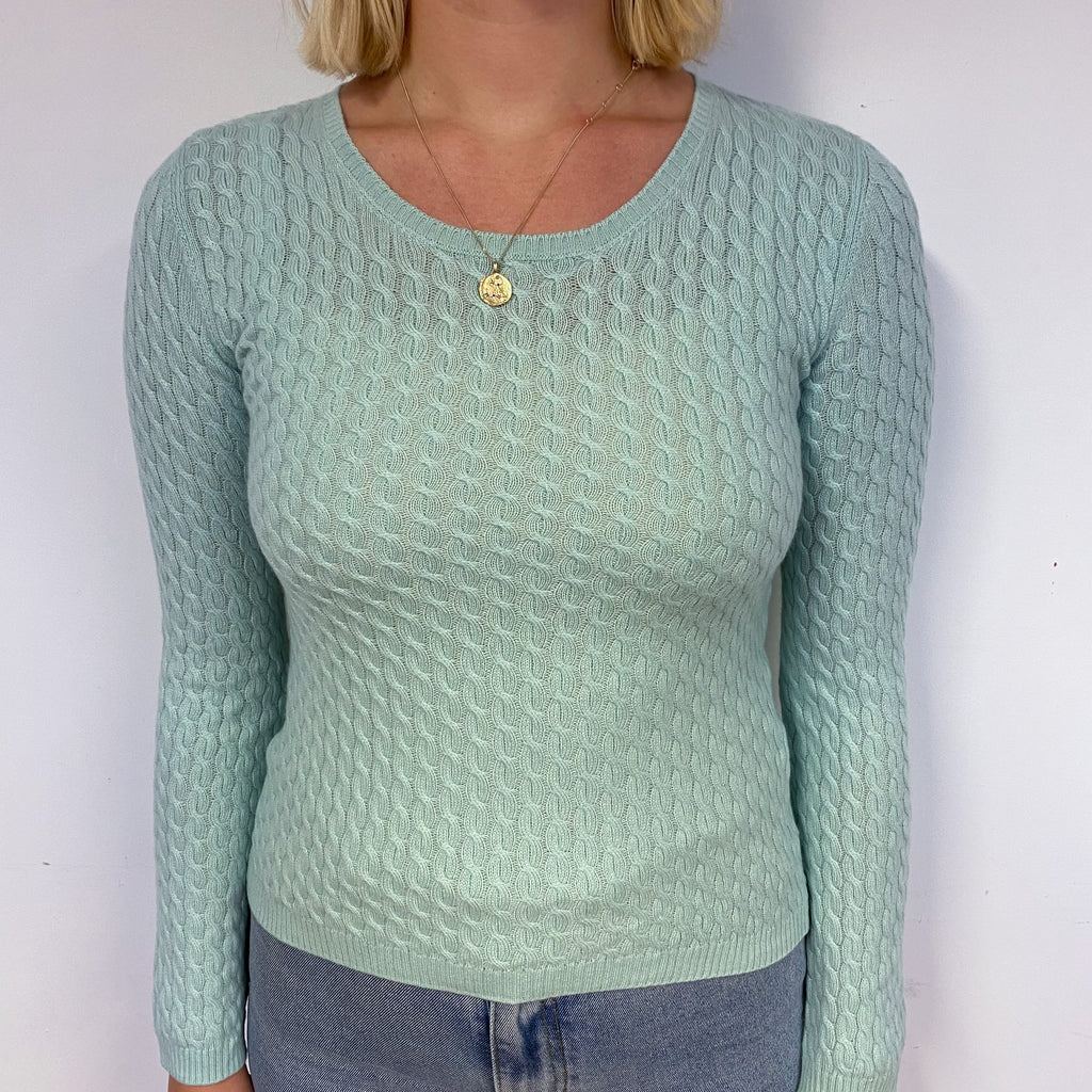 Loro Piana Mint Green Cashmere Crew Neck Jumper Small