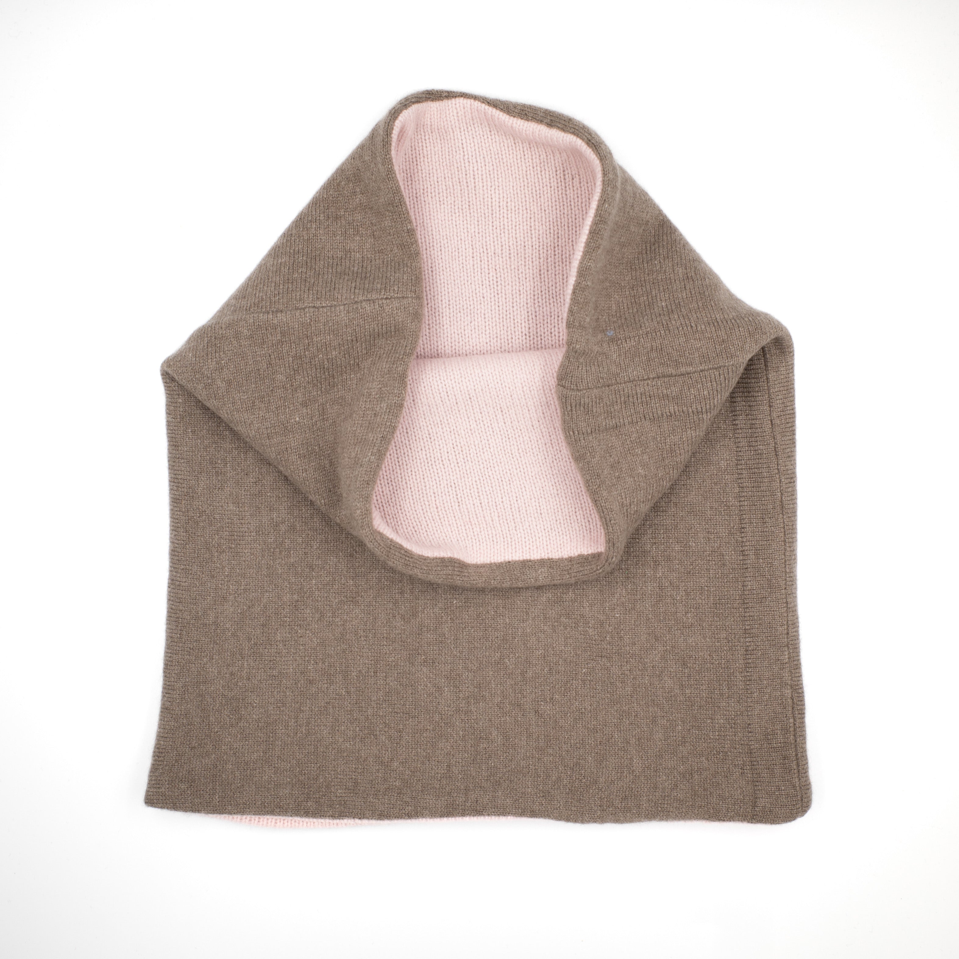 Mocha Brown and Soft Pink Luxury Double Layered Snood
