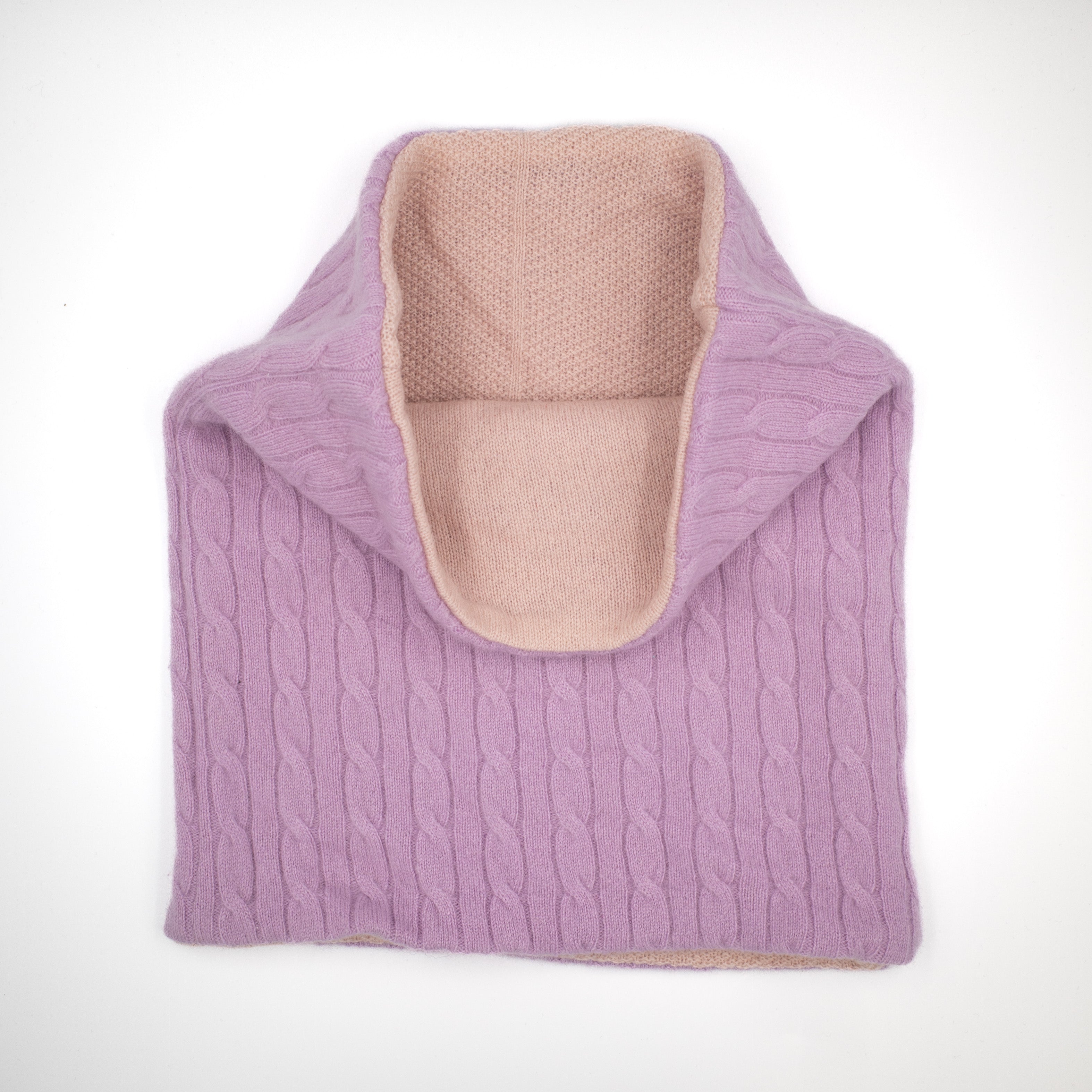 Lilac and Nude Pink Luxury Double Layered Snood