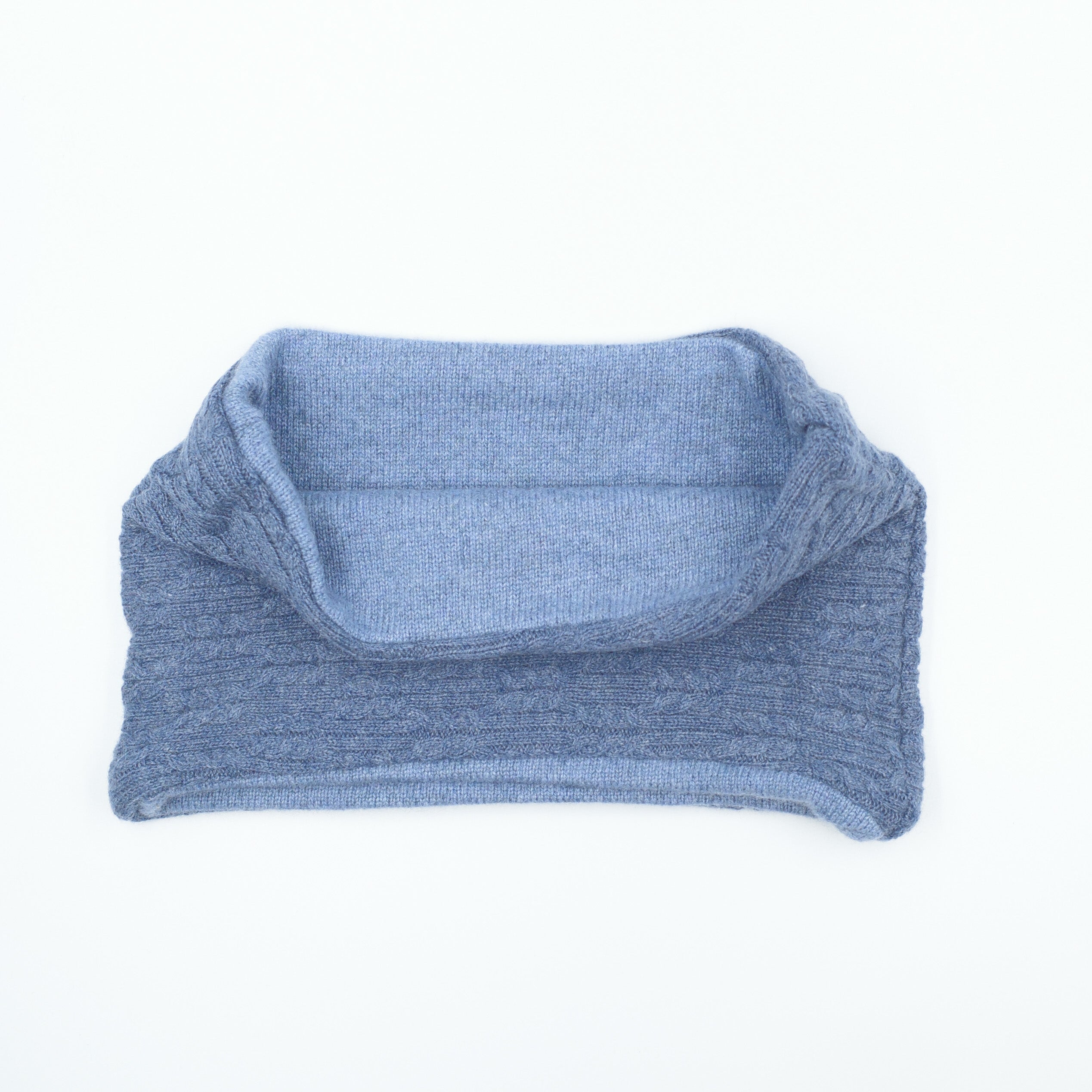 Men’s Cable Knit Denim Blue Neck Warmer