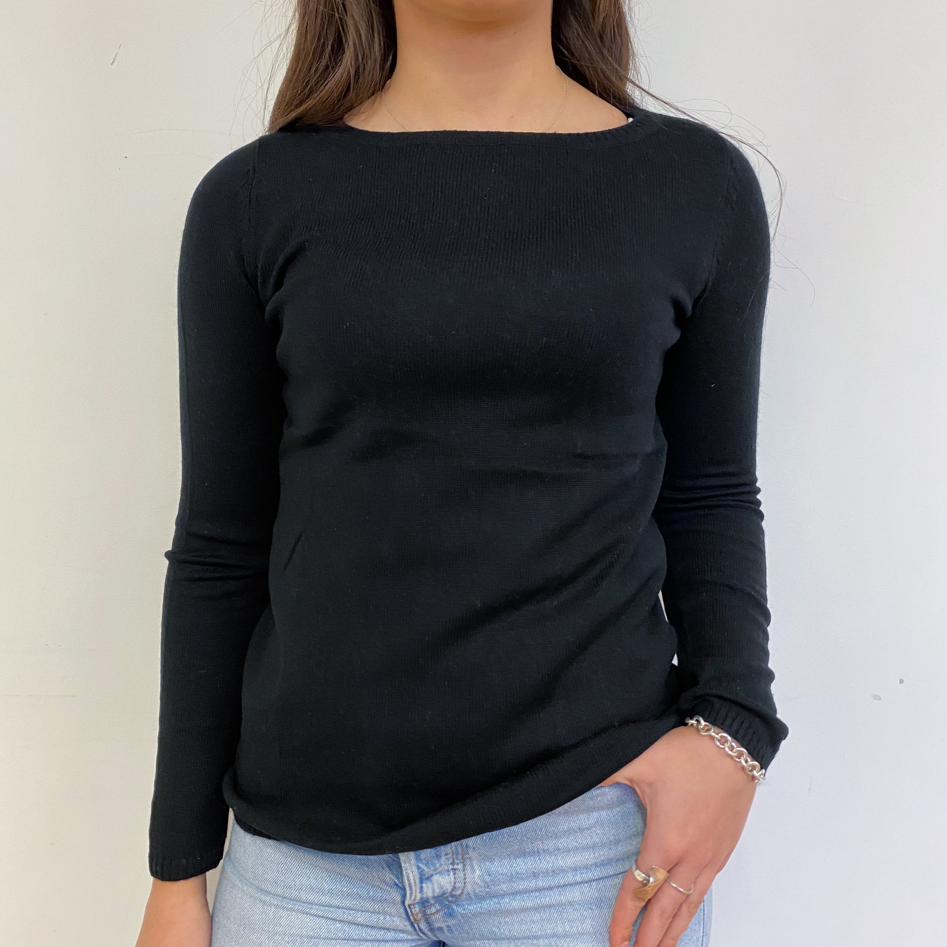 Classic Black Crew Neck Jumper Extra Small