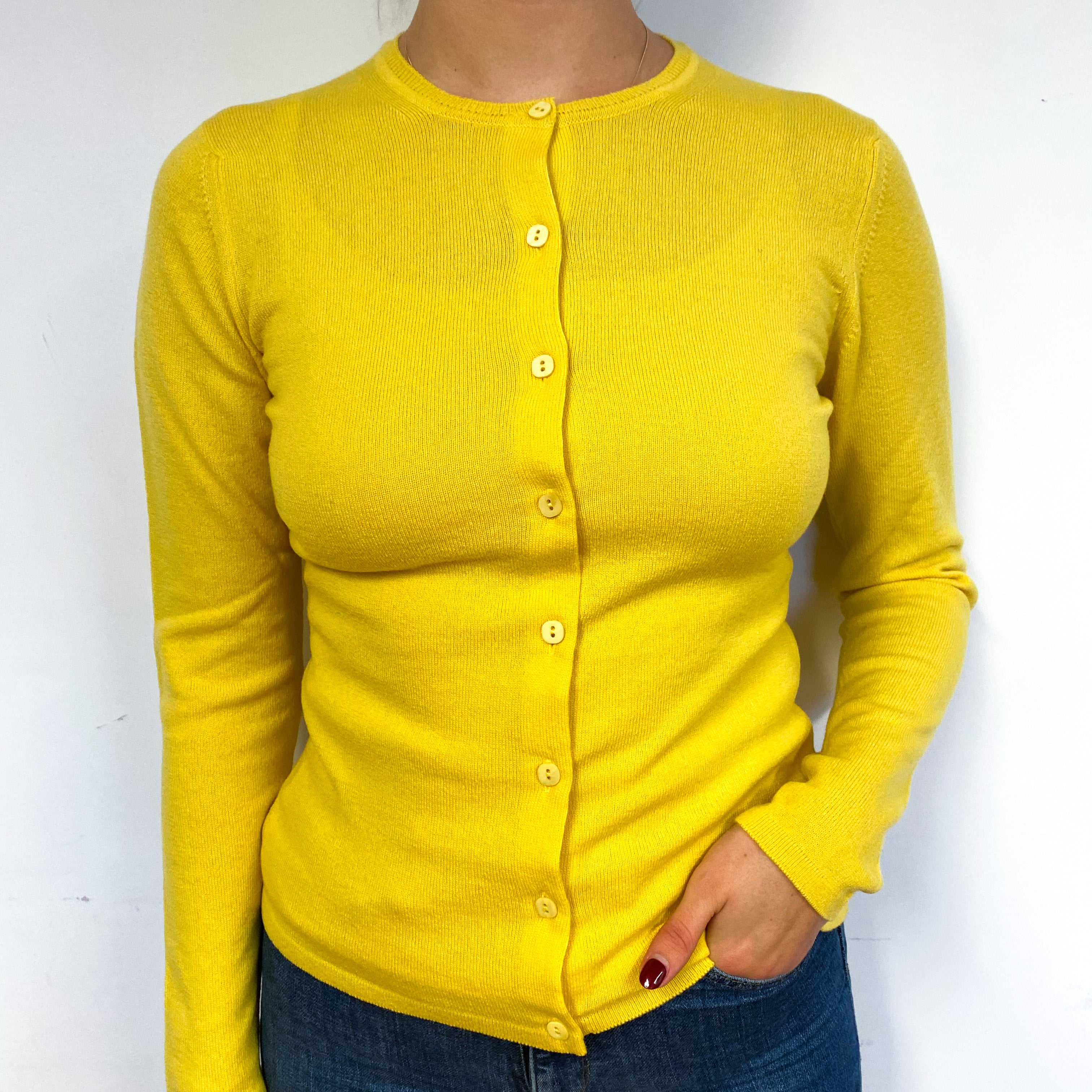 Brand New Scottish Sunshine Yellow Crew Neck Cardigan Small