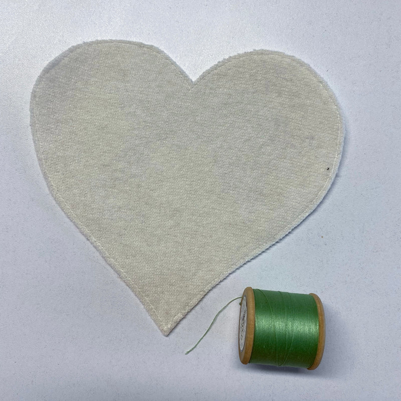 Large Winter White Heart Patch