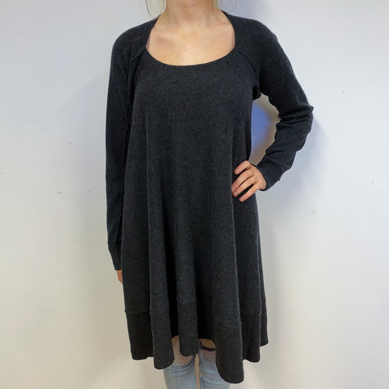 Charcoal Grey Cashmere Floaty Dress Small