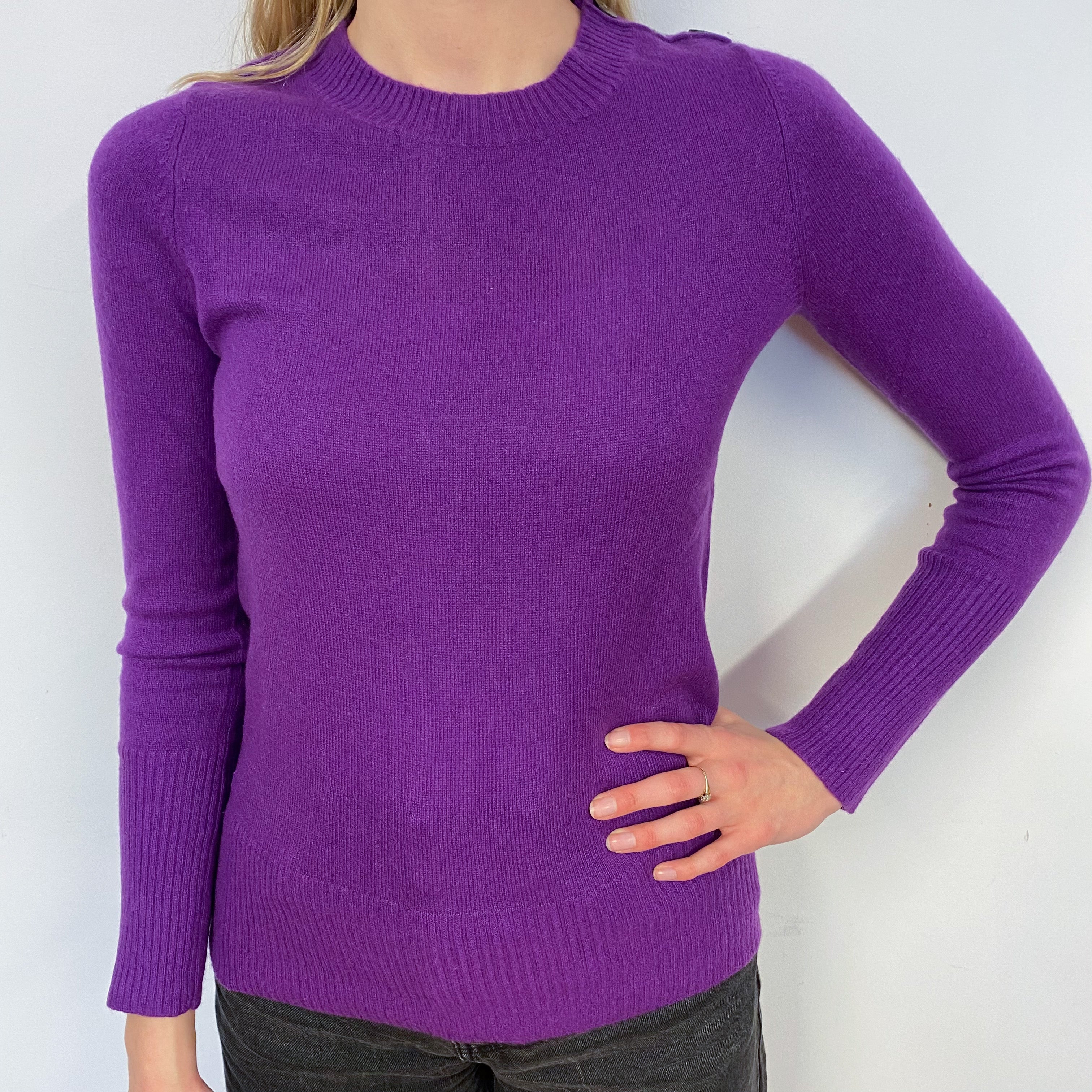 Viola Purple Crew Neck Jumper Small
