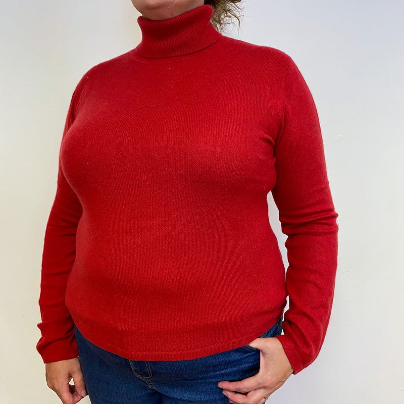 Crimson Red Polo Neck Jumper Extra Large