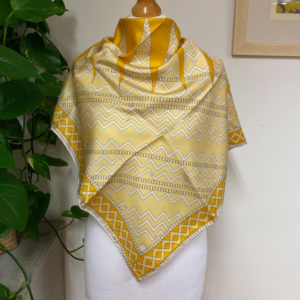 Emilio Pucci Aztec Design Vintage Silk Scarf Unworn