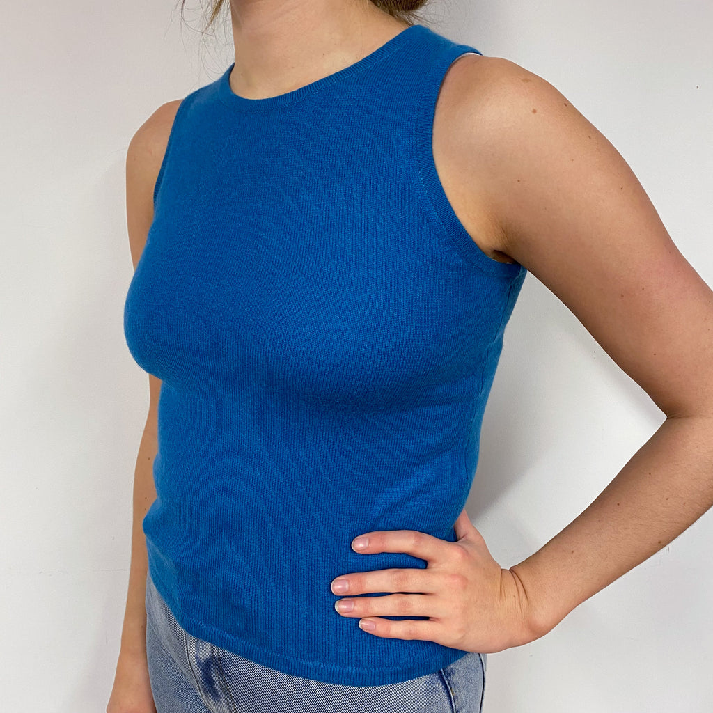 Peacock Blue Cashmere Tank Top Small