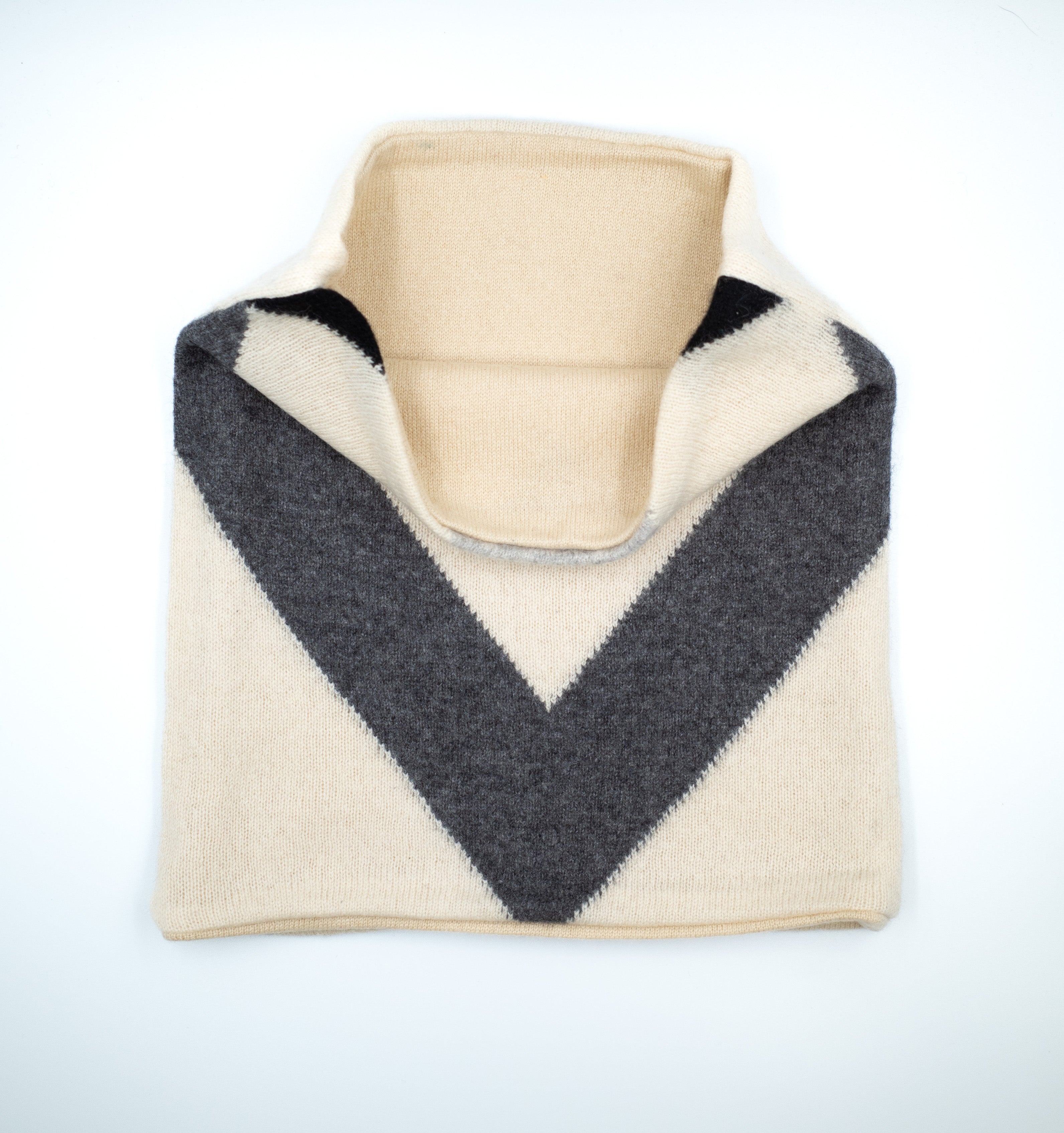 Ivory Chevron Luxury Double Layered Snood