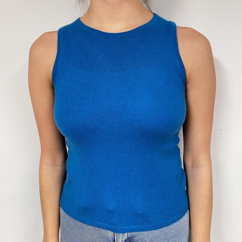 Peacock Blue Cashmere Tank Top Small