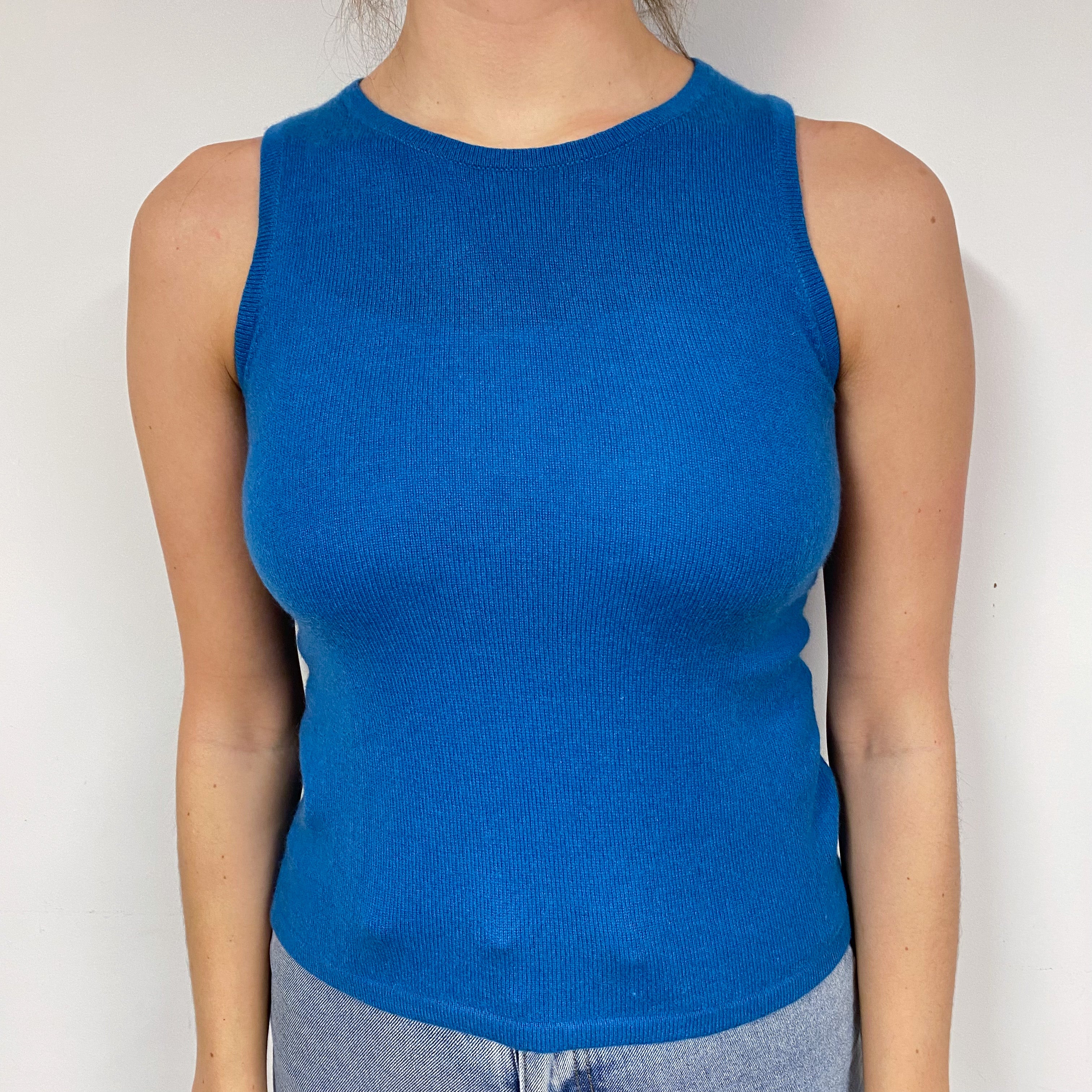 Peacock Blue Cashmere Tank Top Small