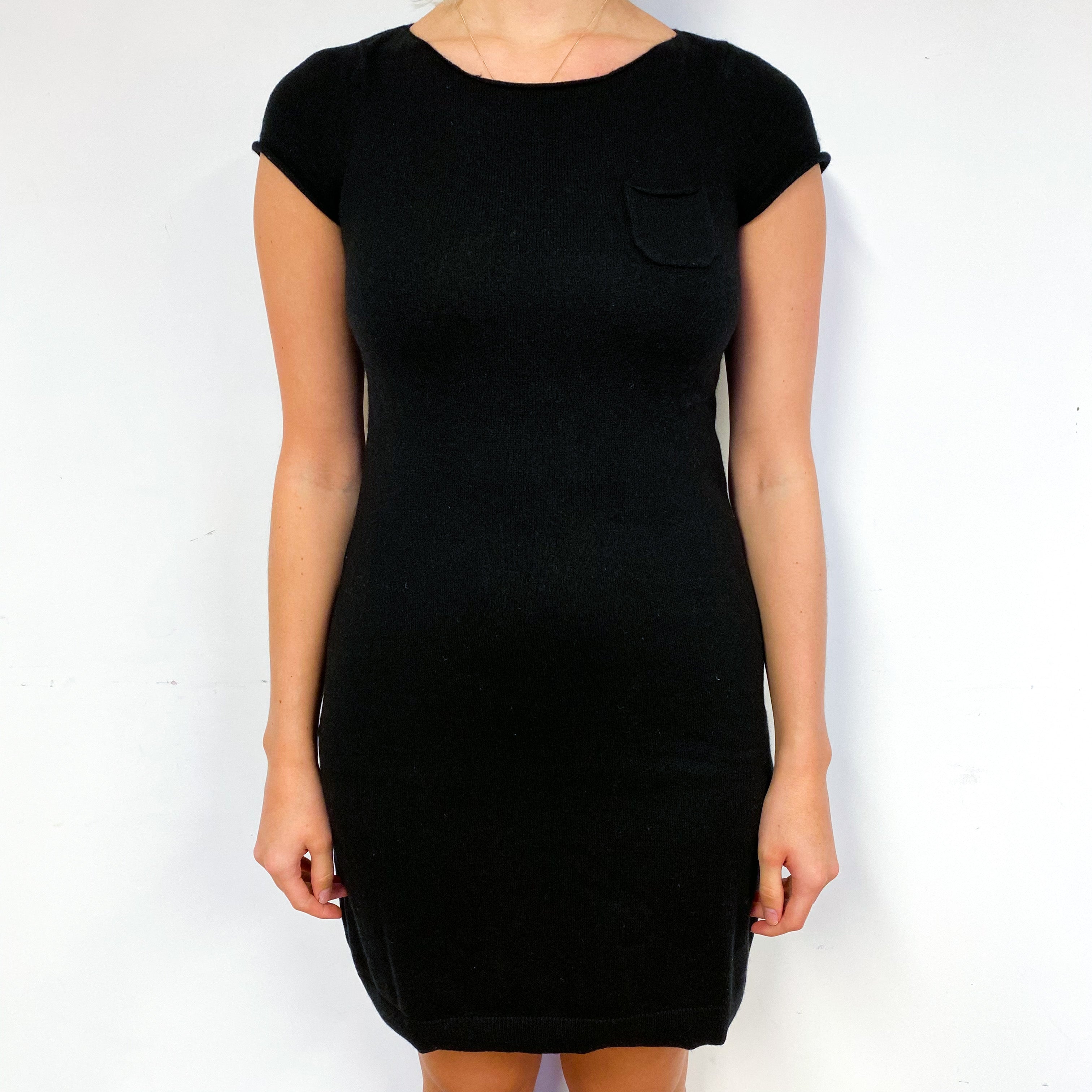 Black Capped Sleeved Dress Small