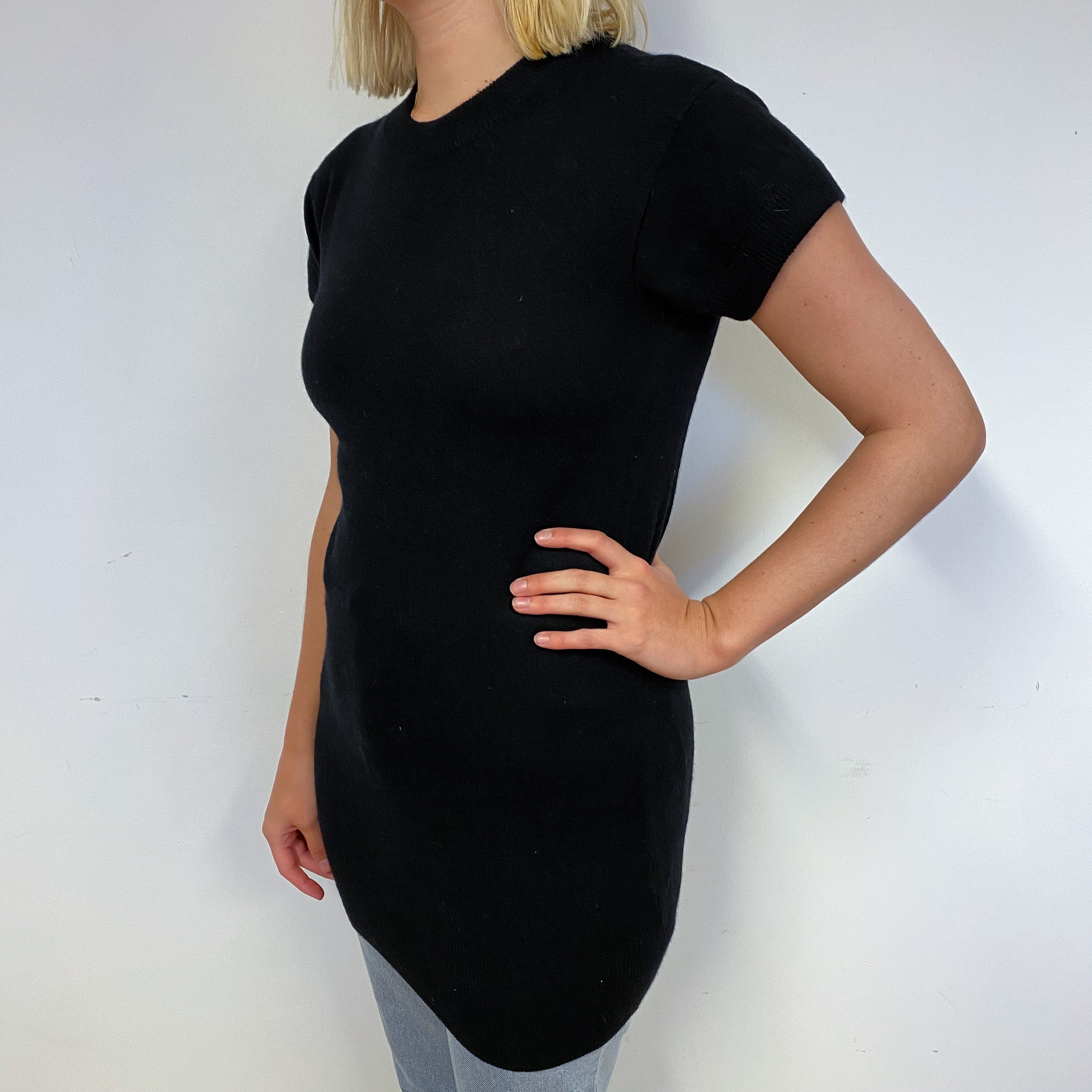 Black Cashmere Short Sleeved Tunic Small