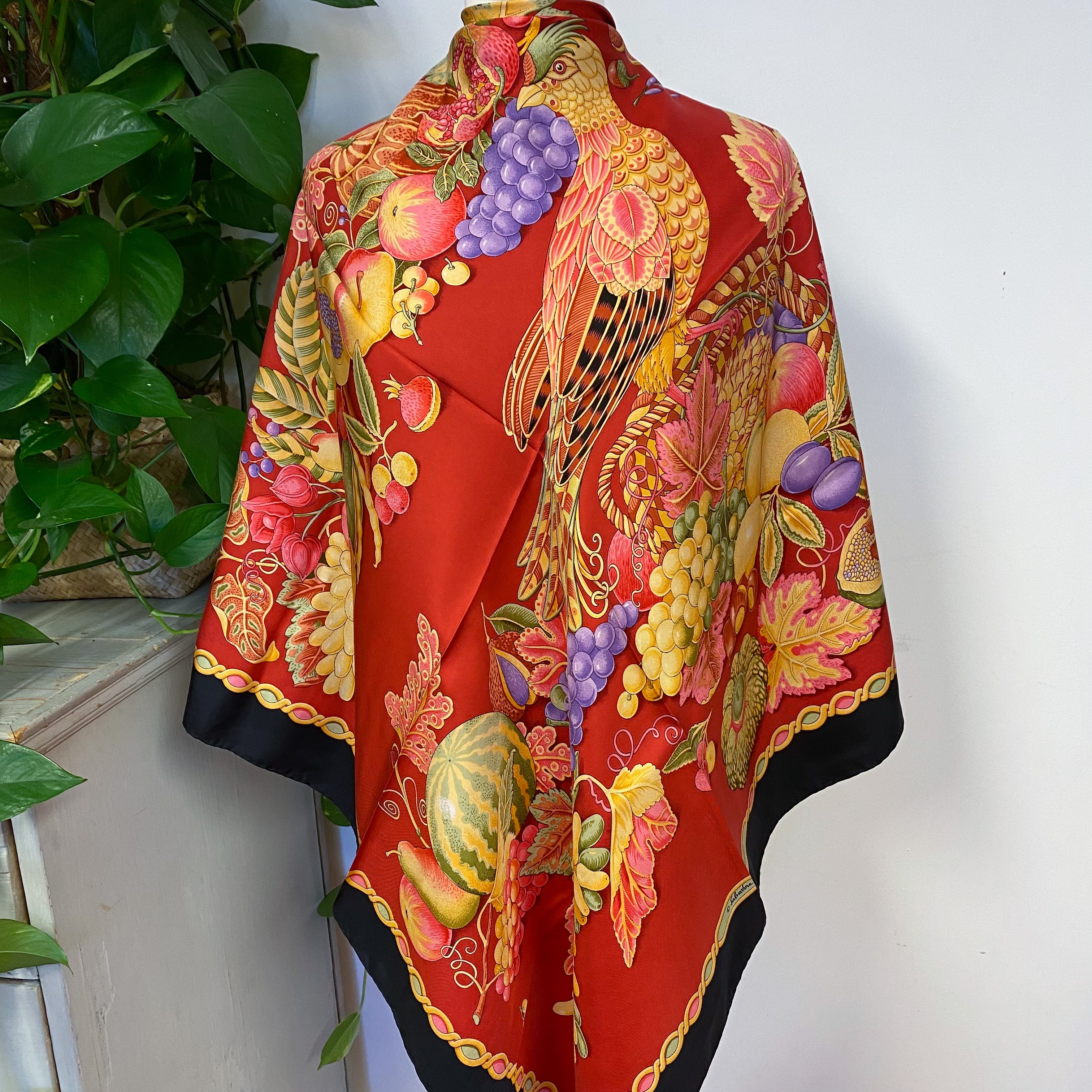 Salvatore Ferragamo Designer Fruits Silk Scarf